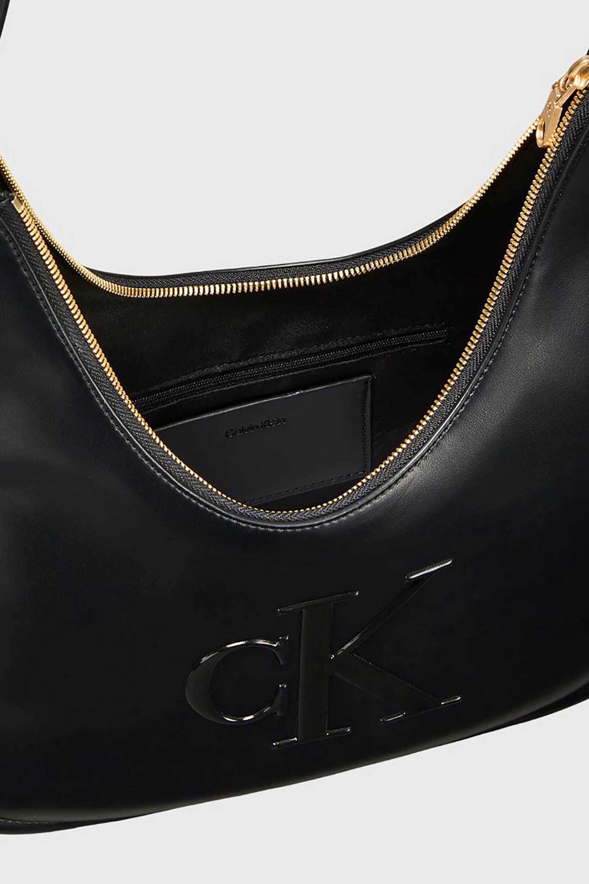 Calvin Klein Jeans Γυναικεία Τσάντα Hobo με Monogram - Lv04F3427G Μαύρο