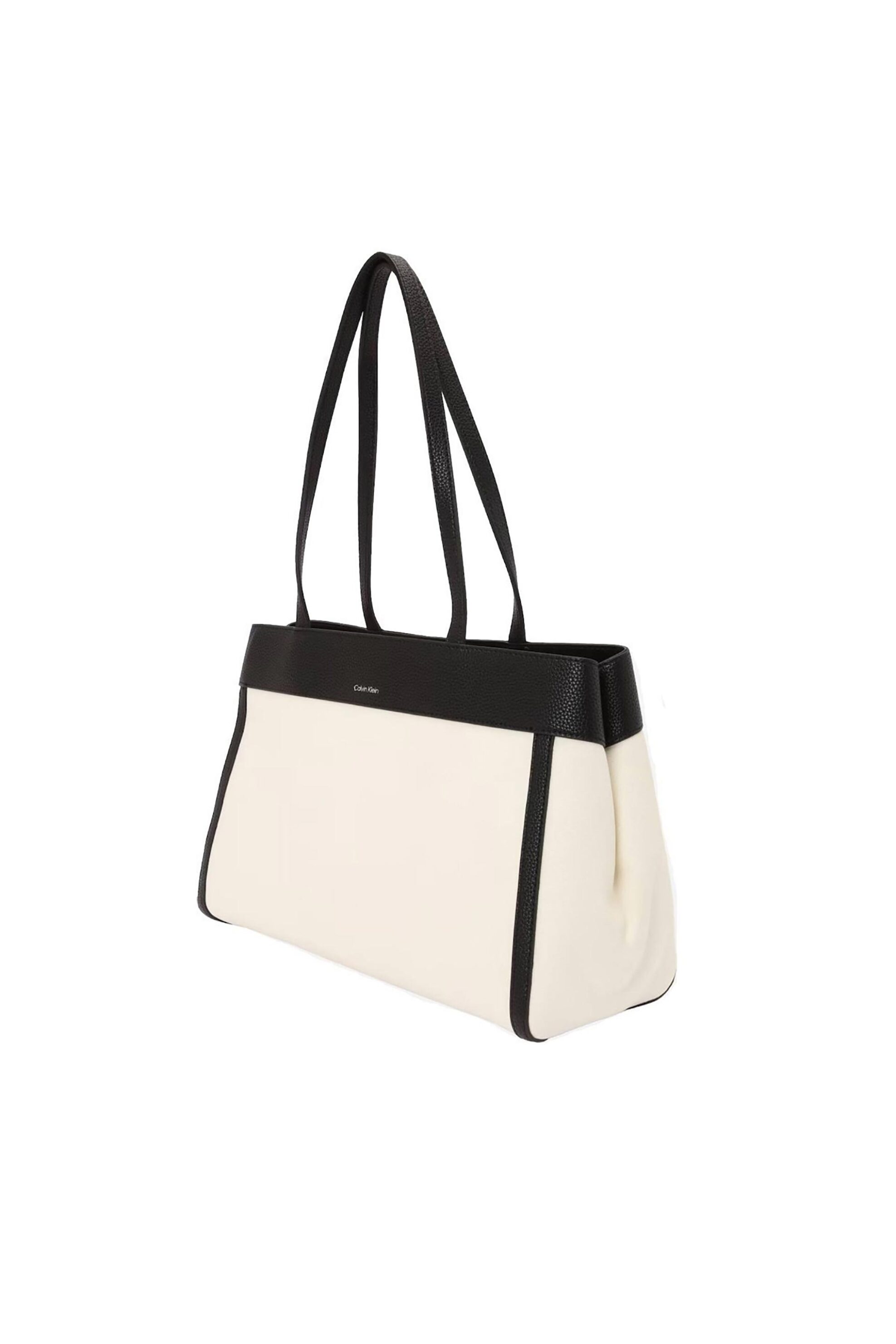 Calvin Klein Jeans γυναικεία canvas τσάντα tote με monogram - LV04F3503G Λευκό