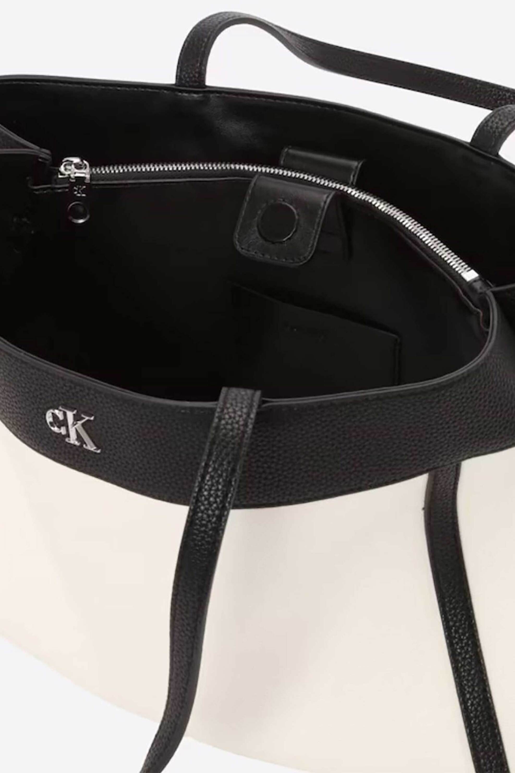 Calvin Klein Jeans Γυναικεία Canvas Τσάντα Tote με Monogram - Lv04F3503G Λευκό