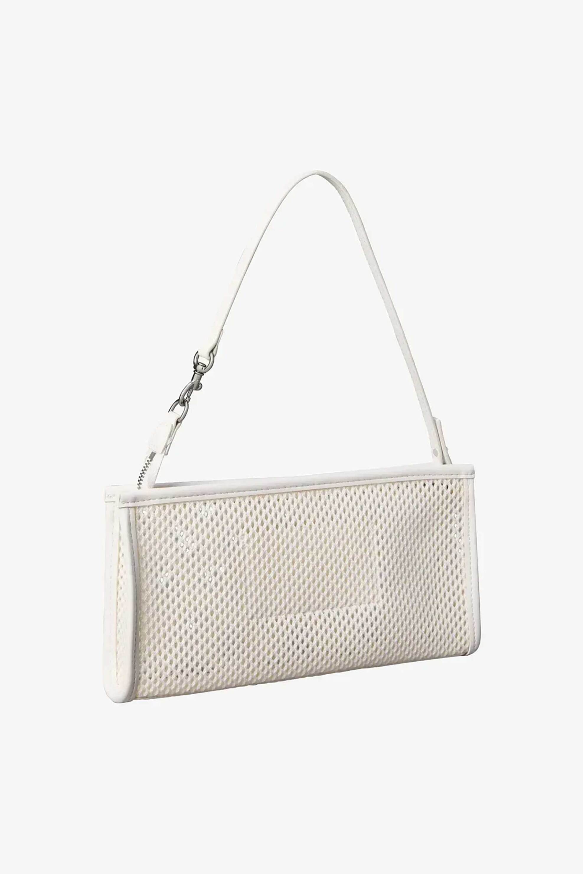 Calvin Klein Jeans γυναικείο mini bag με διάτρητο σχέδιο και monogram - LV04F1136G Λευκό