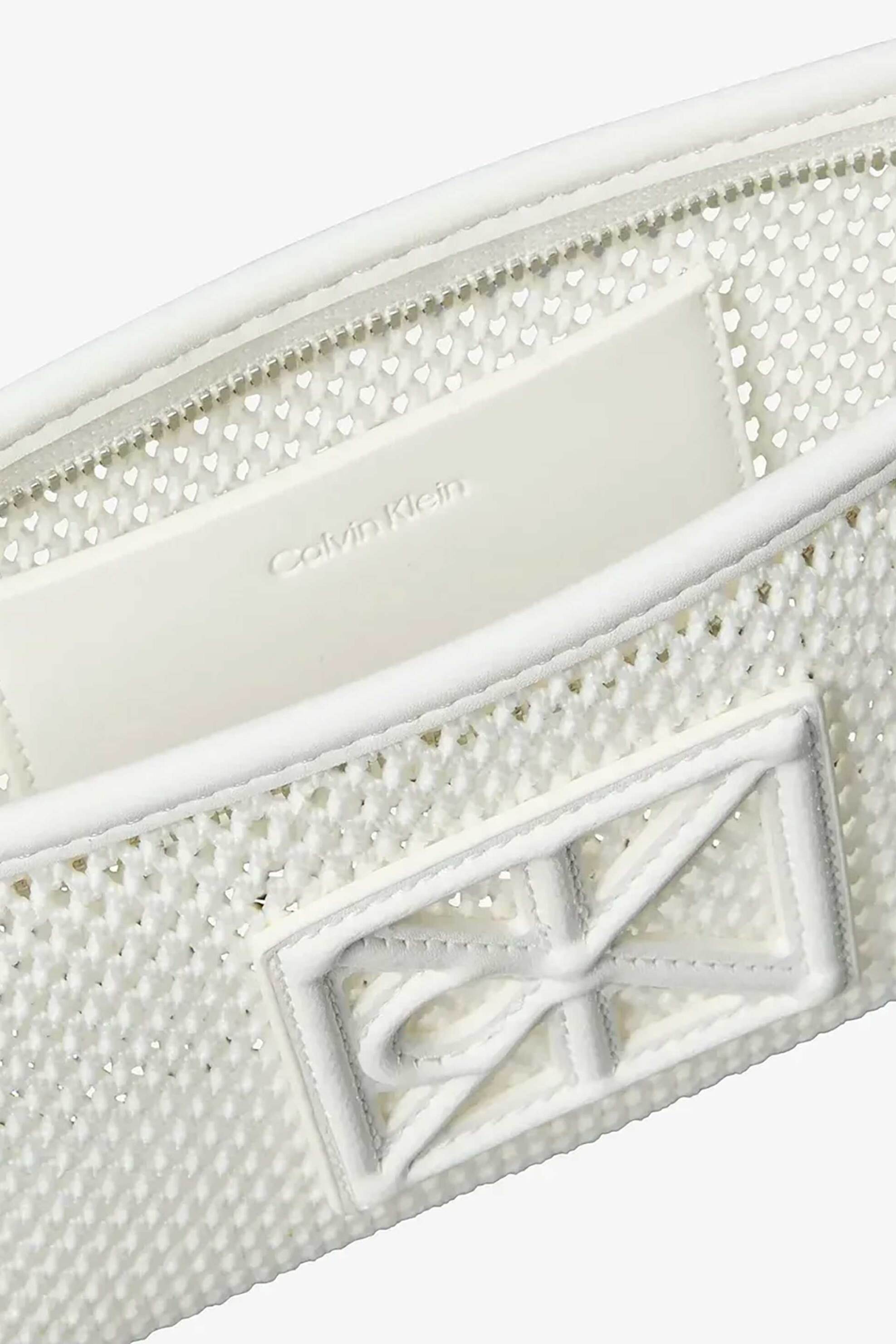 Calvin Klein Jeans Γυναικείο Mini Bag με Διάτρητο Σχέδιο Και Monogram - Lv04F1136G Λευκό