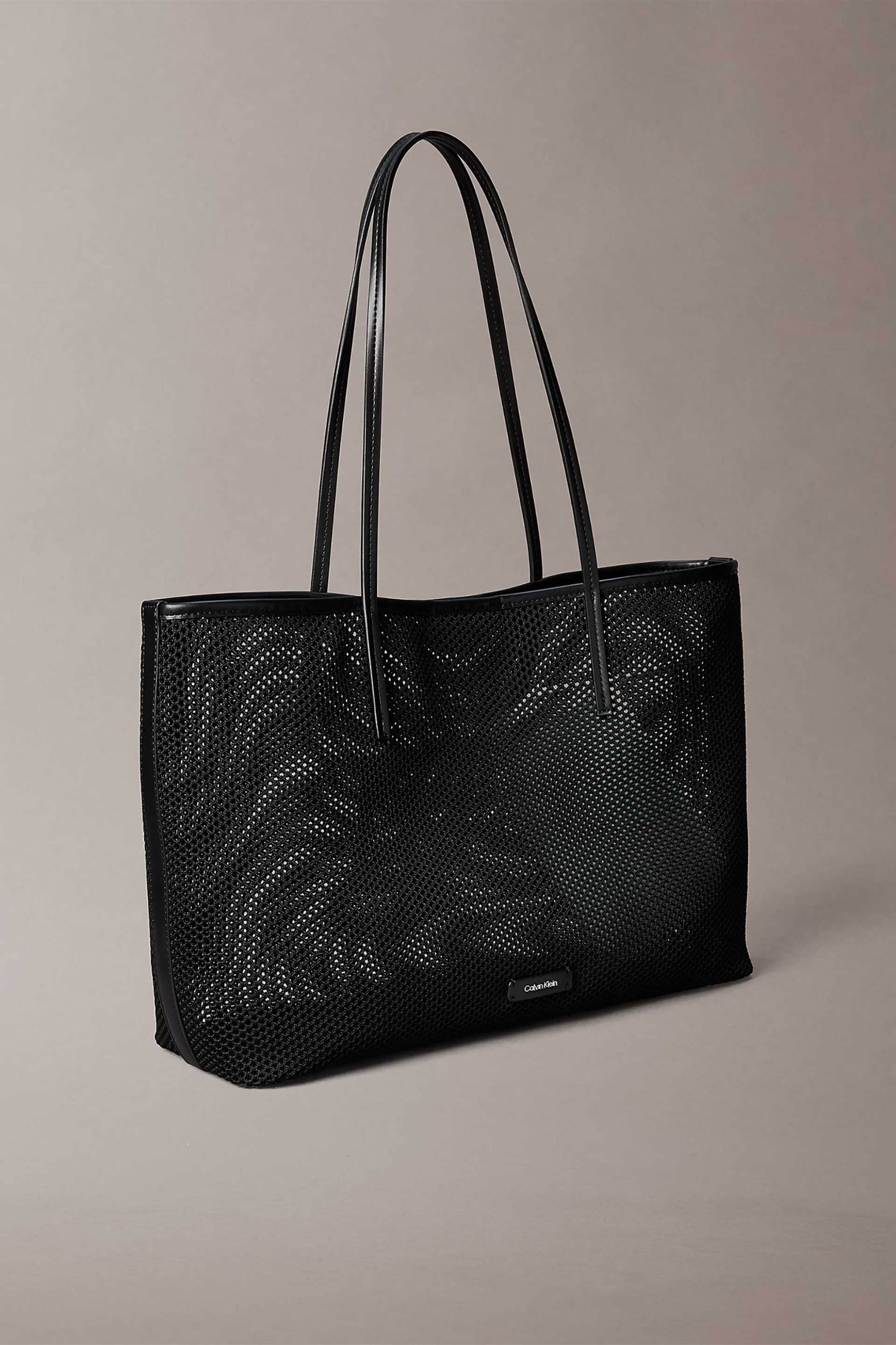 Calvin Klein Jeans γυναικεία τσάντα tote με διάτρητο σχέδιο και monogram - LV04F3380G Μαύρο