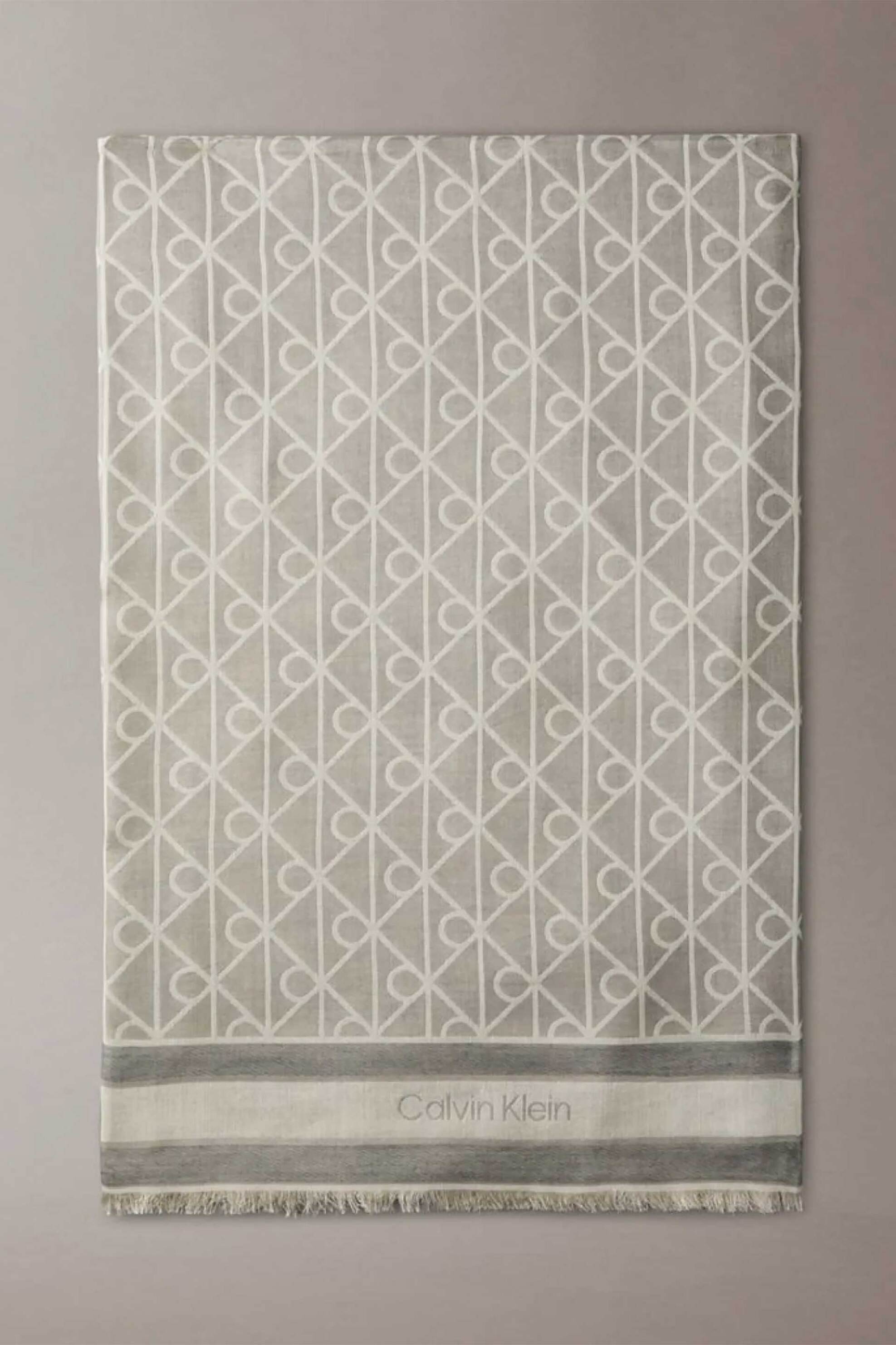 Calvin Klein Jeans γυναικείο φουλάρι με all-over monogram - LV04F8080G Γκρι