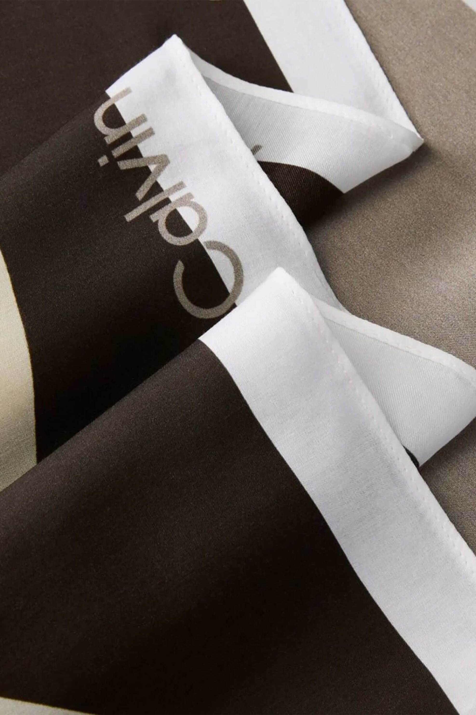 Calvin Klein Jeans γυναικείο φουλάρι σατέν με colourblock σχέδιο - LV04F9028G Taupe