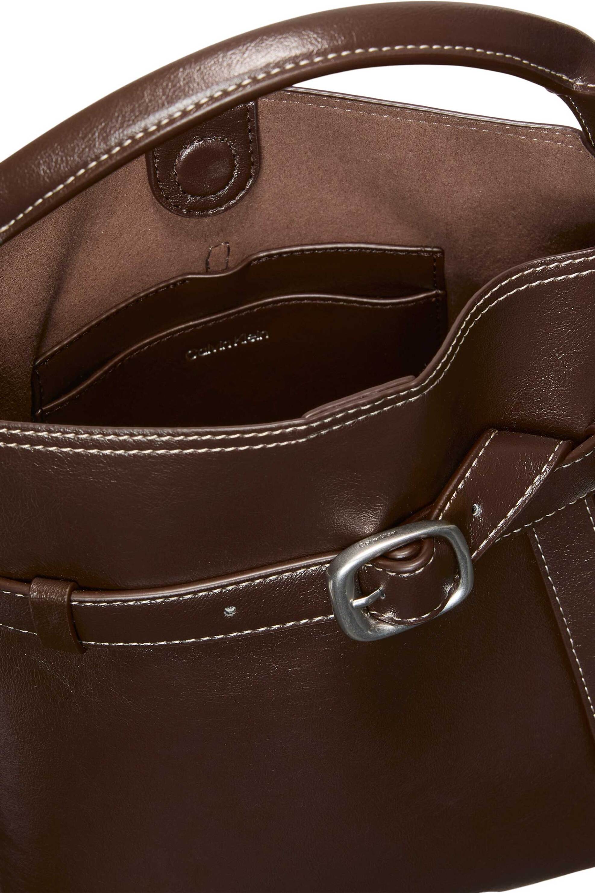 Calvin Klein Jeans Γυναικεία Τσάντα Crossbody με Λογότυπο - Lv04F3550G Καφέ Σκούρο