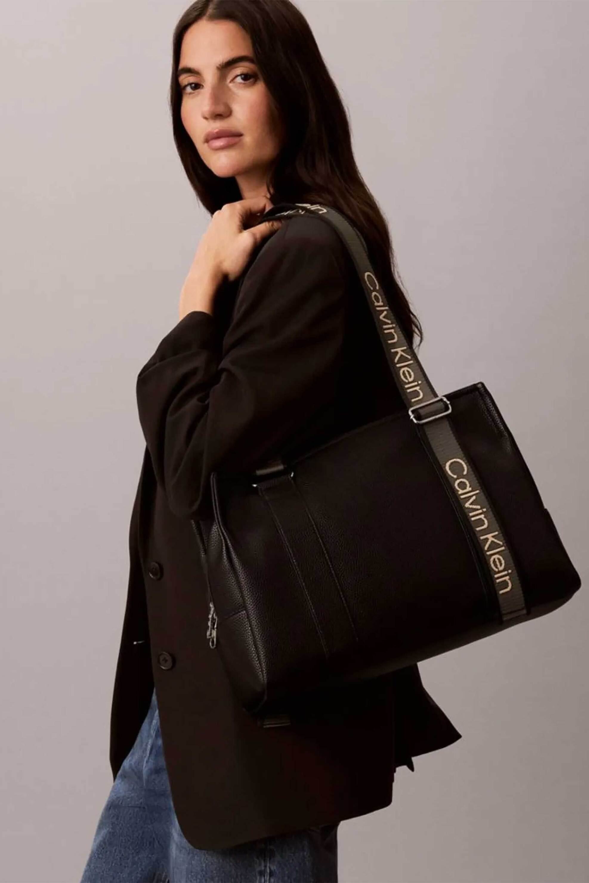 CALVIN KLEIN JEANS Calvin Klein Jeans γυναικεία τσάντα tote με λογότυπο - LV04F3644G Μαύρο - 4
