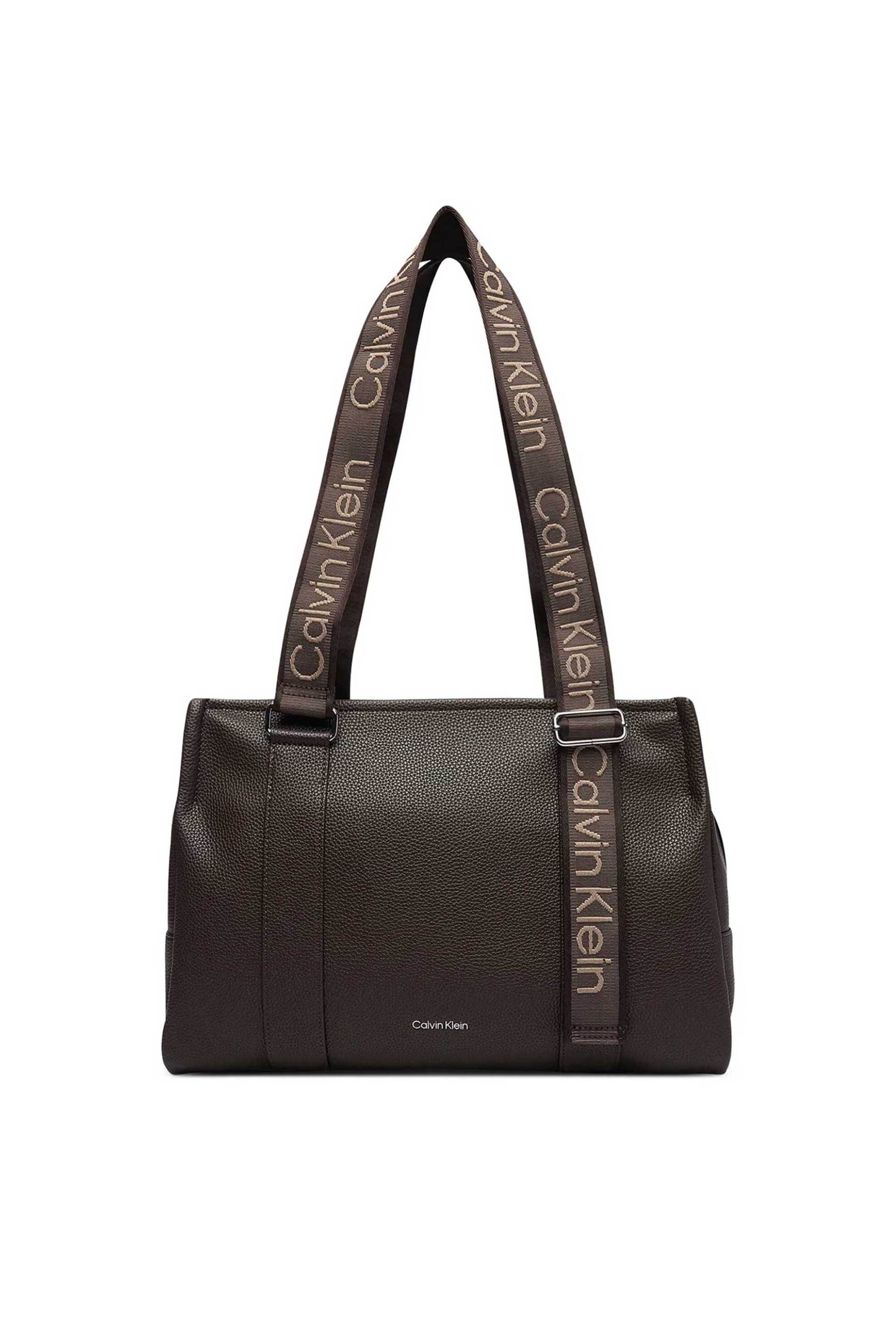CALVIN KLEIN JEANS Calvin Klein Jeans γυναικεία τσάντα tote με λογότυπο - LV04F3644G Καφέ Σκούρο