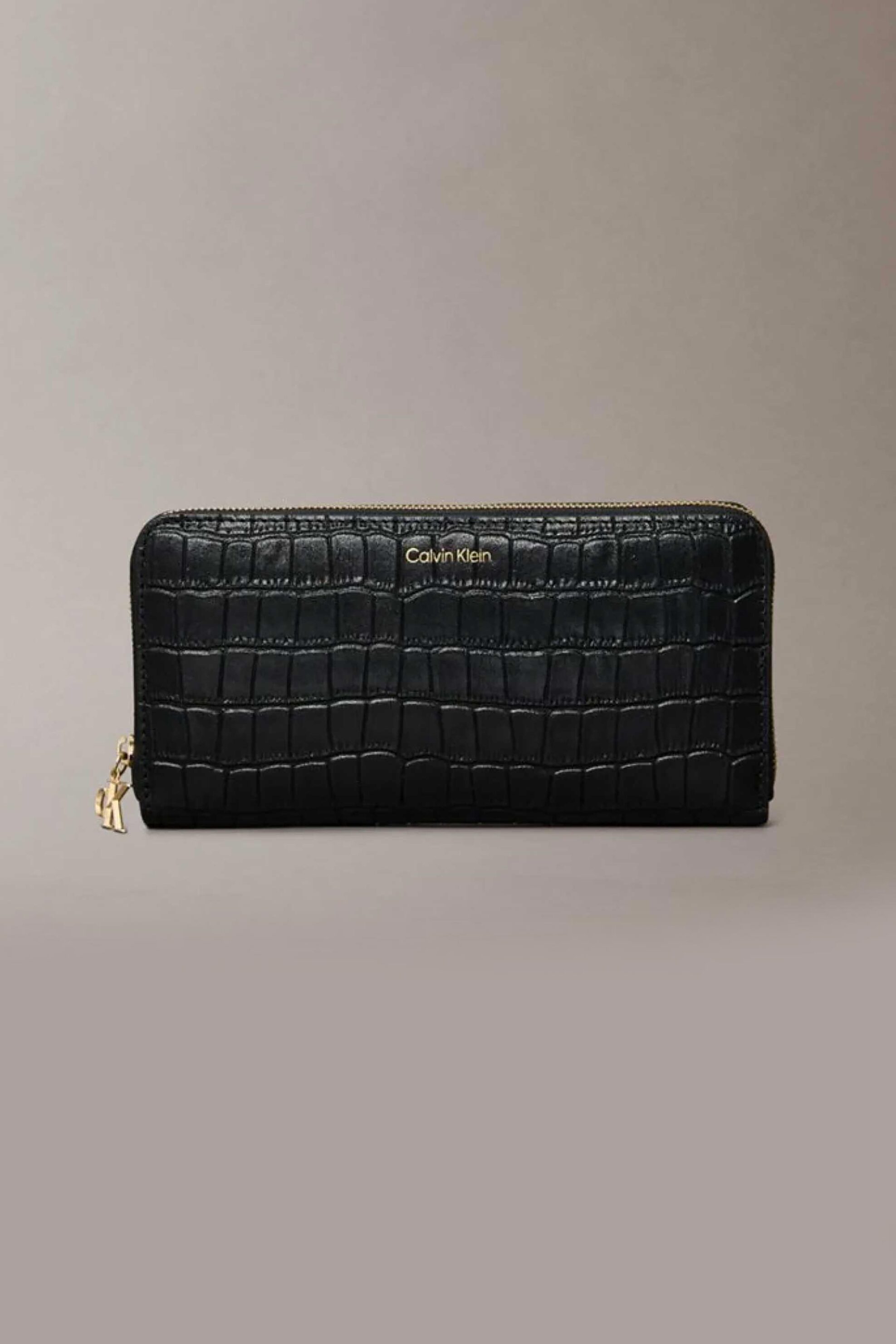 Calvin Klein Jeans γυναικείο δερμάτινο πορτοφόλι με croco pattern και λογότυπο - LV04F1096G Μαύρο