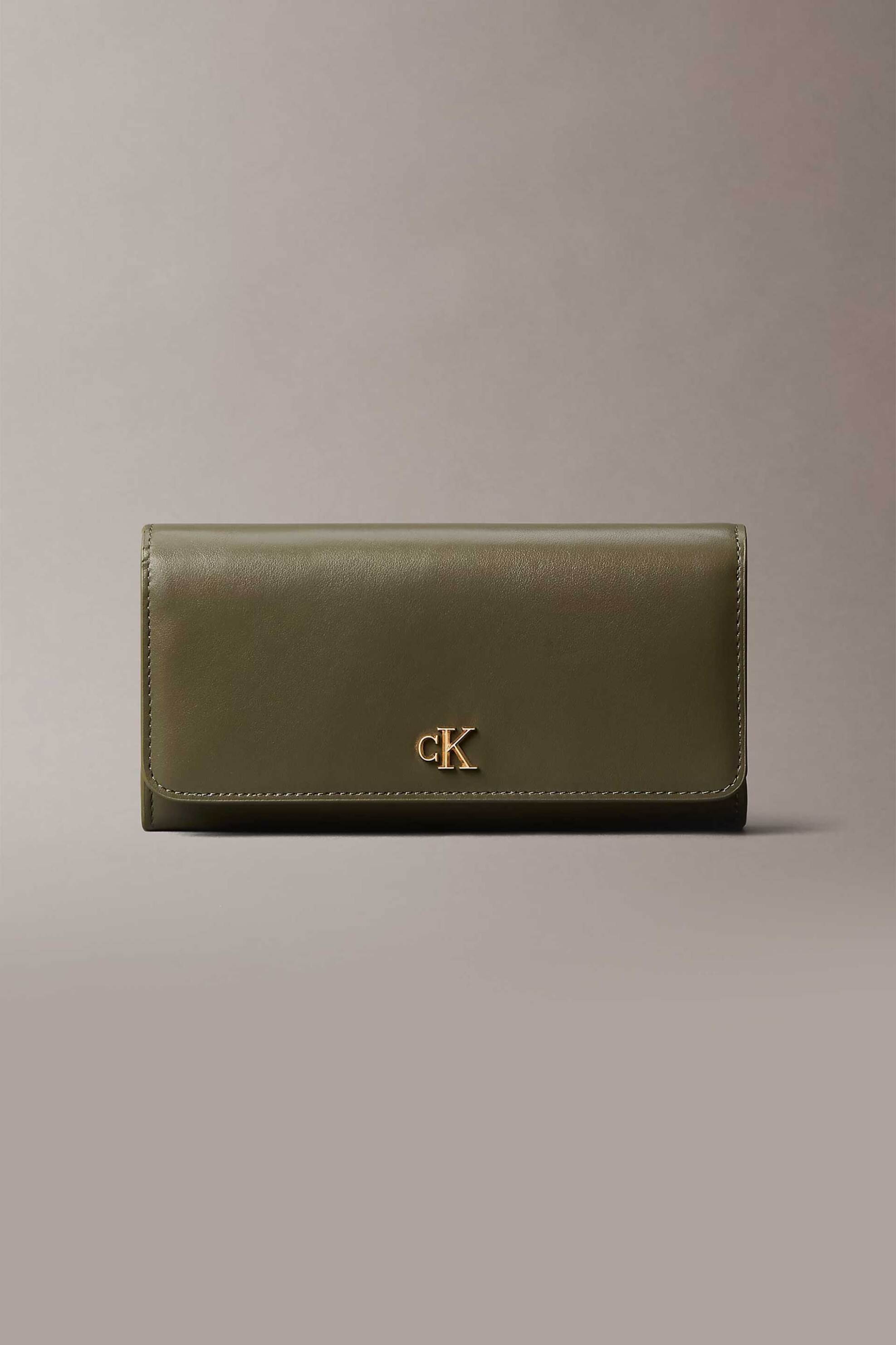 Calvin Klein Jeans γυναικείο δερμάτινο πορτοφόλι με monogram - LV04F1224G Λαδί