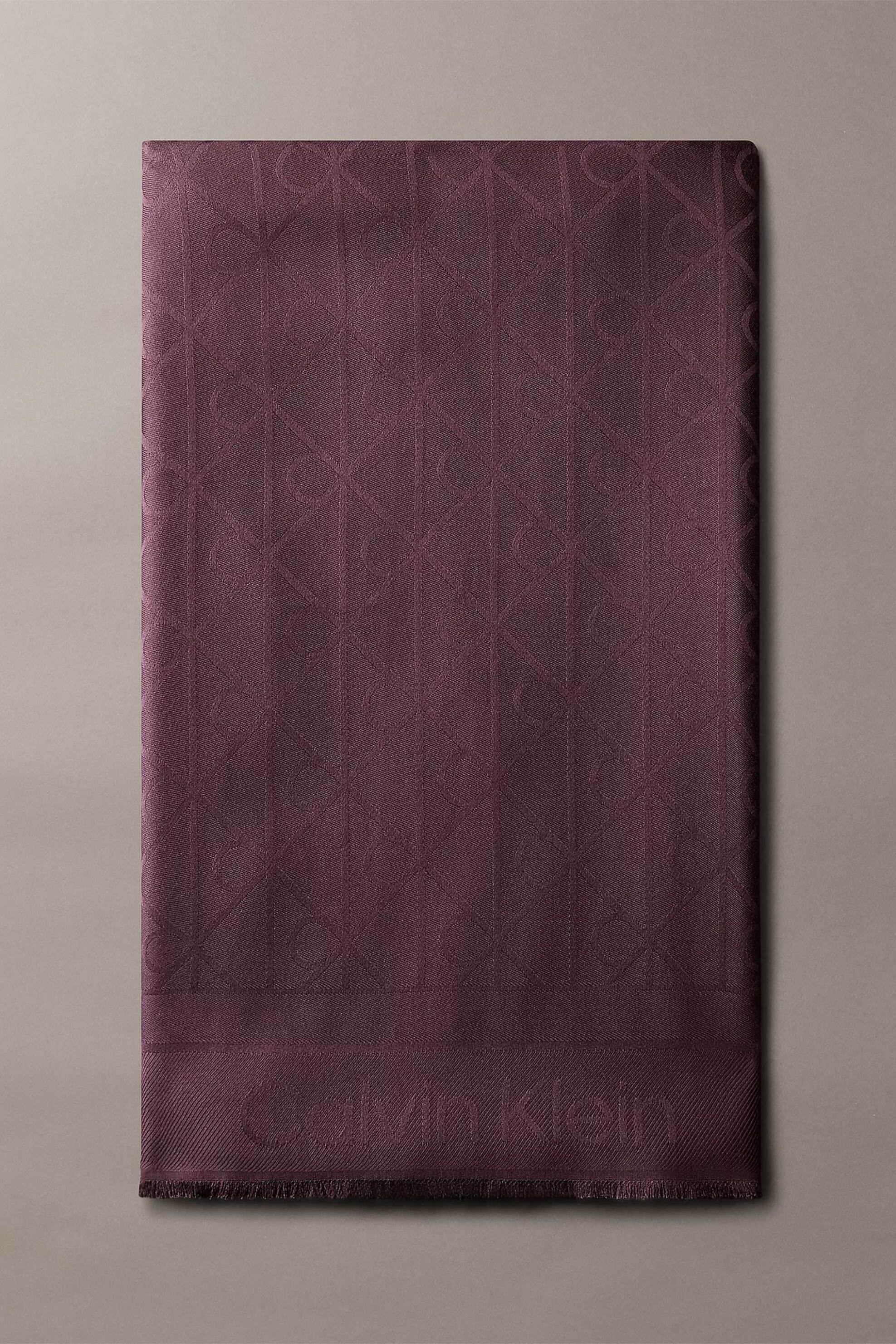 Calvin Klein Jeans γυναικείο φουλάρι σατέν με all-over monogram - LV04F8096G Μοβ