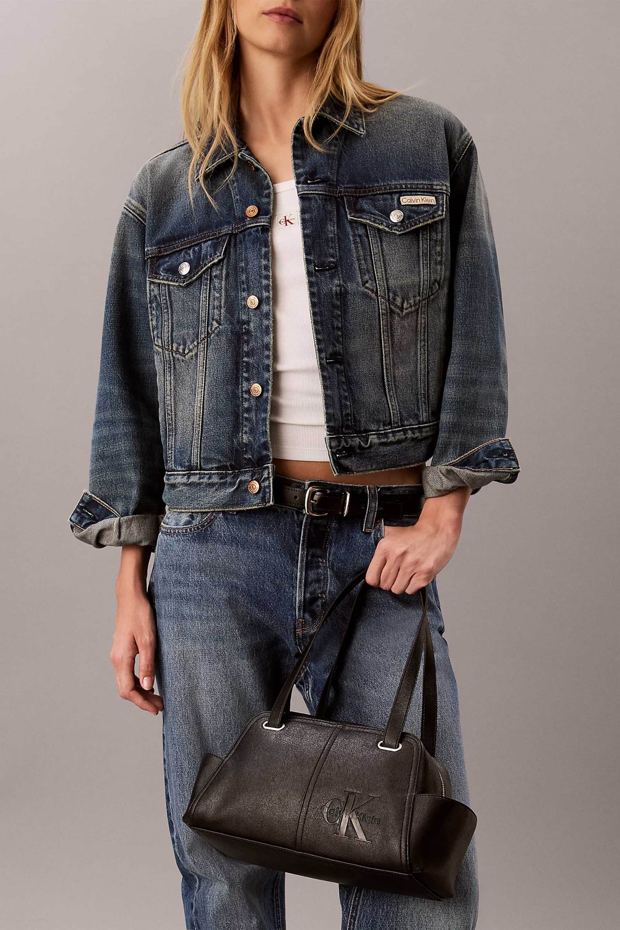 Calvin Klein Jeans Γυναικεία Τσάντα Ώμου με Monogram - Lv04F3688G Μαύρο