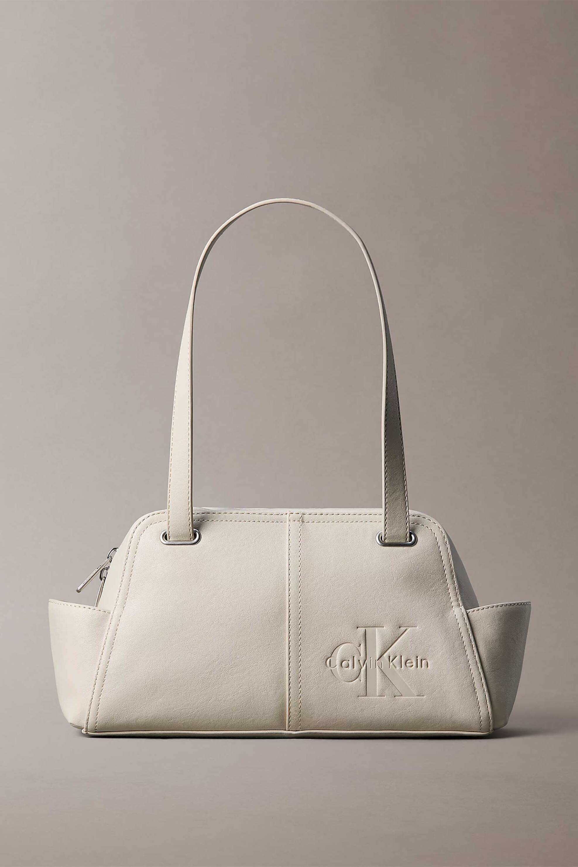 Calvin Klein Jeans γυναικεία τσάντα ώμου με monogram - LV04F3688G Κρέμ