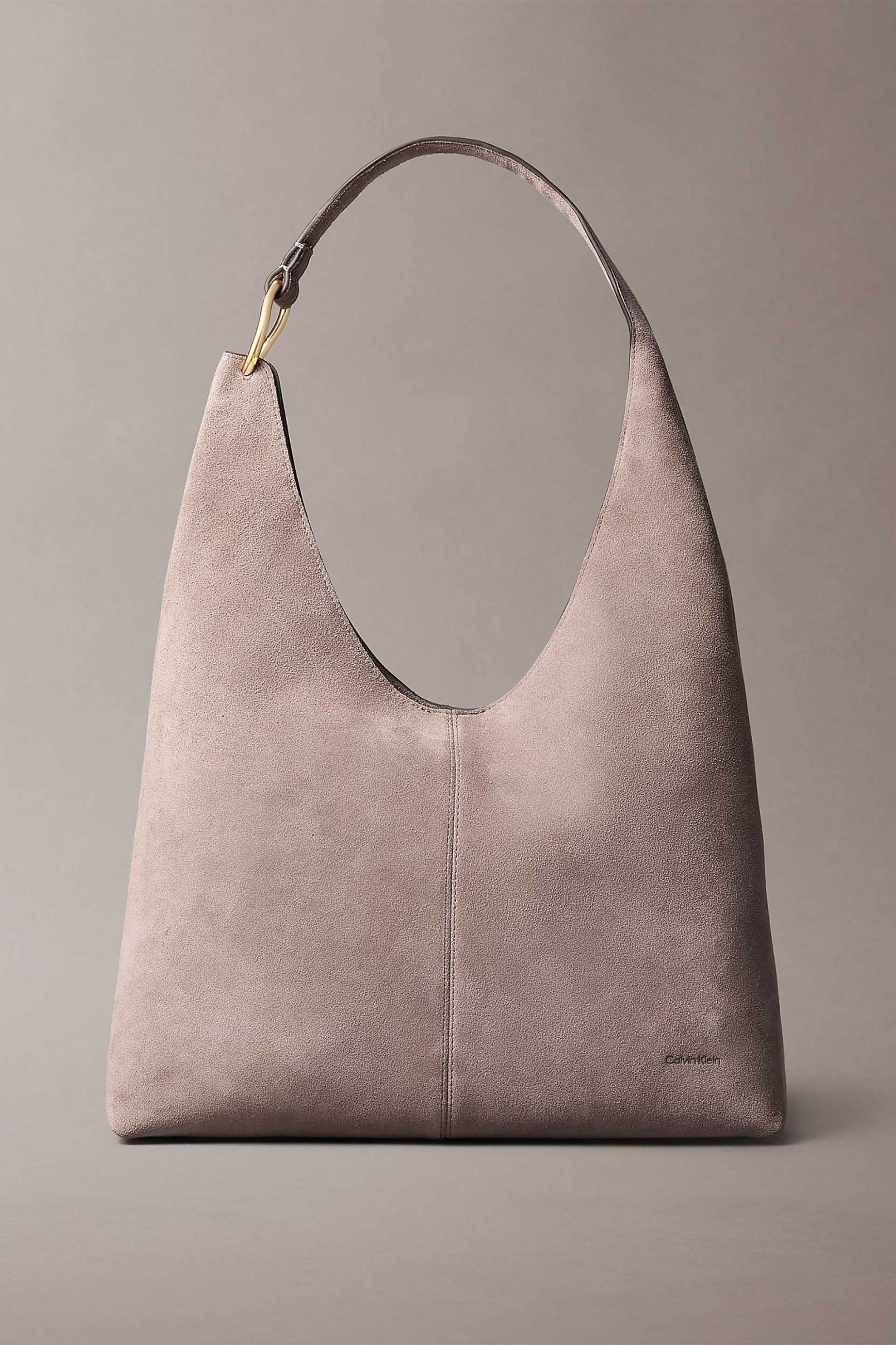 CALVIN KLEIN JEANS Calvin Klein Jeans γυναικεία suede τσάντα ώμου με λογότυπο (Large) - LV04F3690G Μπεζ