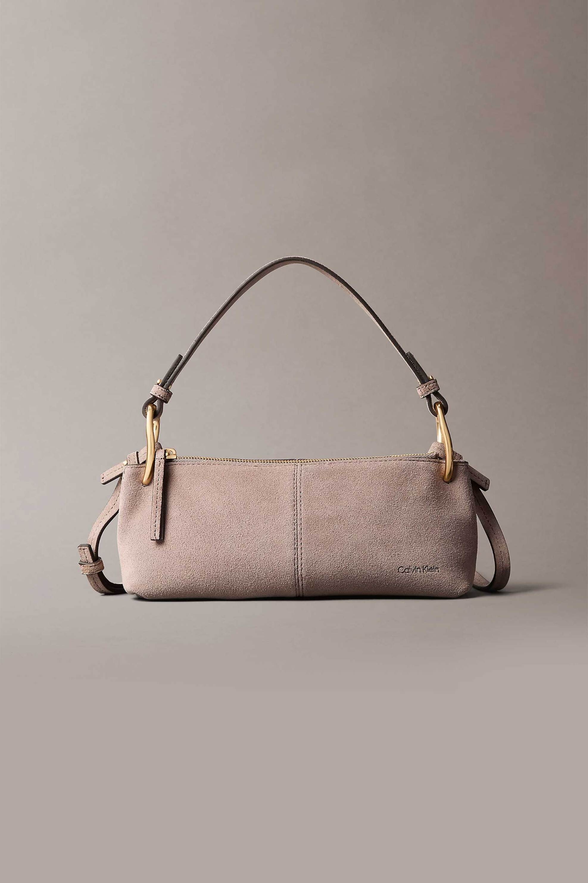CALVIN KLEIN JEANS Calvin Klein Jeans γυναικεία suede τσάντα ώμου/crossbody με λογότυπο (Small) - LV04F3692G Μπεζ