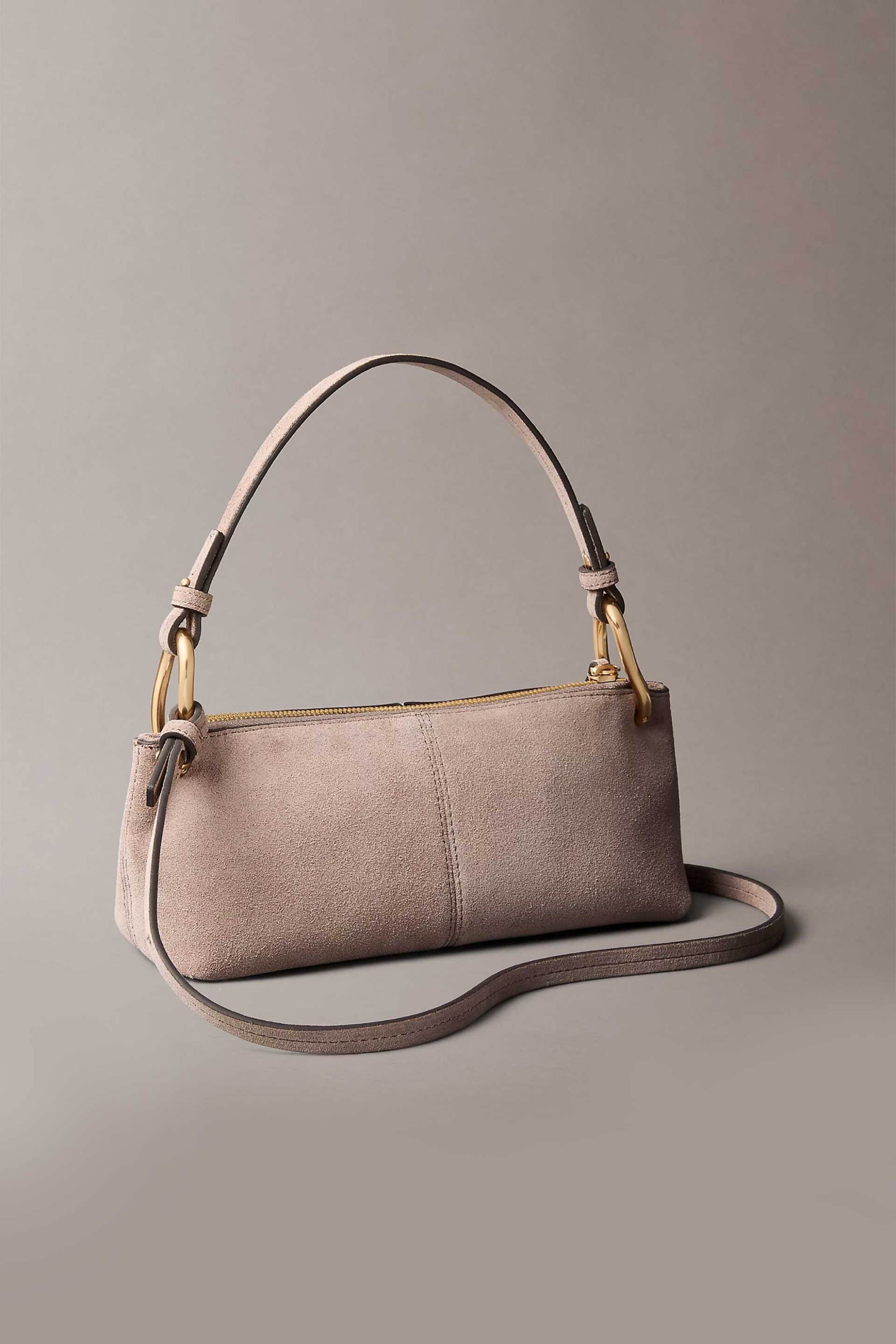 CALVIN KLEIN JEANS Calvin Klein Jeans γυναικεία suede τσάντα ώμου/crossbody με λογότυπο (Small) - LV04F3692G Μπεζ - 2