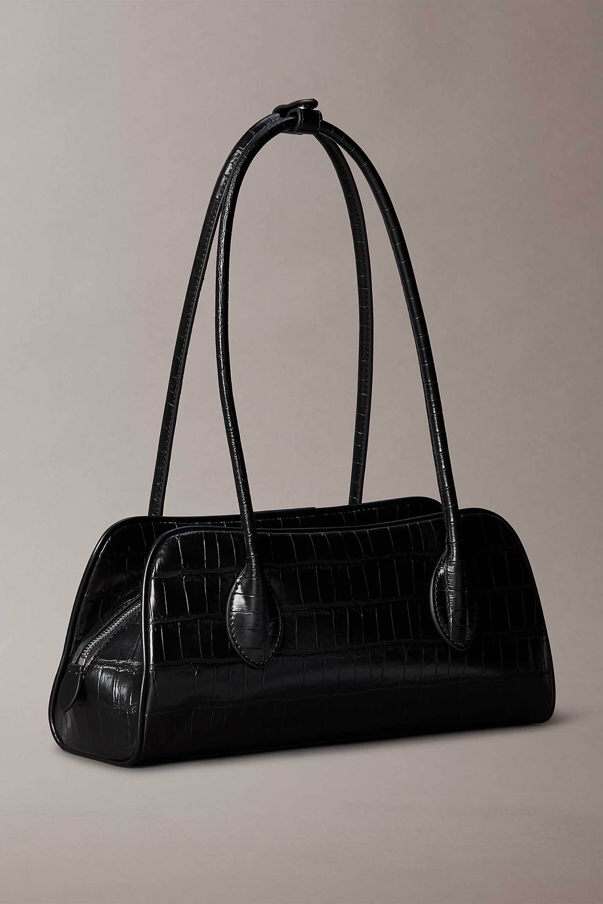 CALVIN KLEIN JEANS Calvin Klein Jeans γυναικεία τσάντα ώμου croco με λογότυπο - LV04F3780G Μαύρο - 2