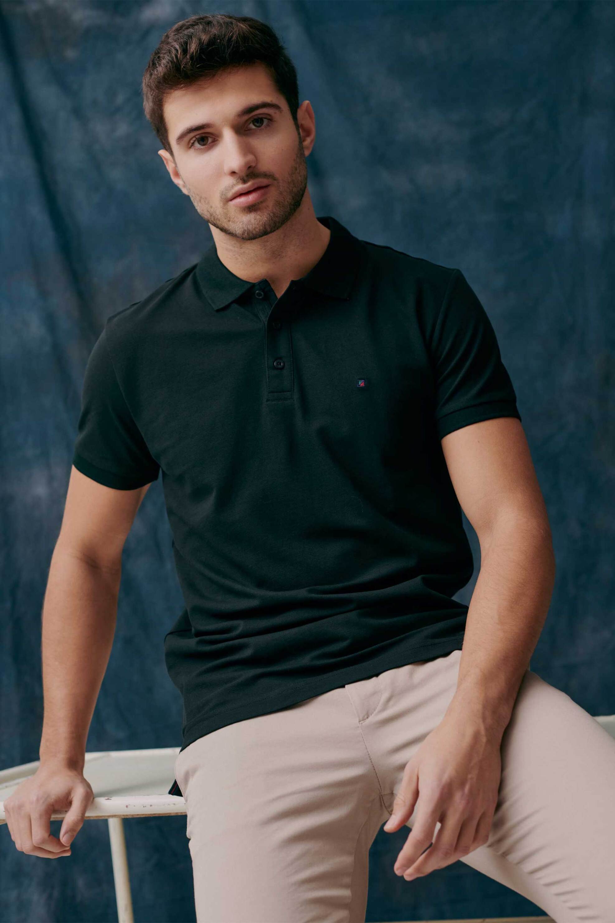 Red Green ανδρική πόλο μπλούζα με λογότυπο "Carl" - RG241NOS-151900001-N Μαύρο