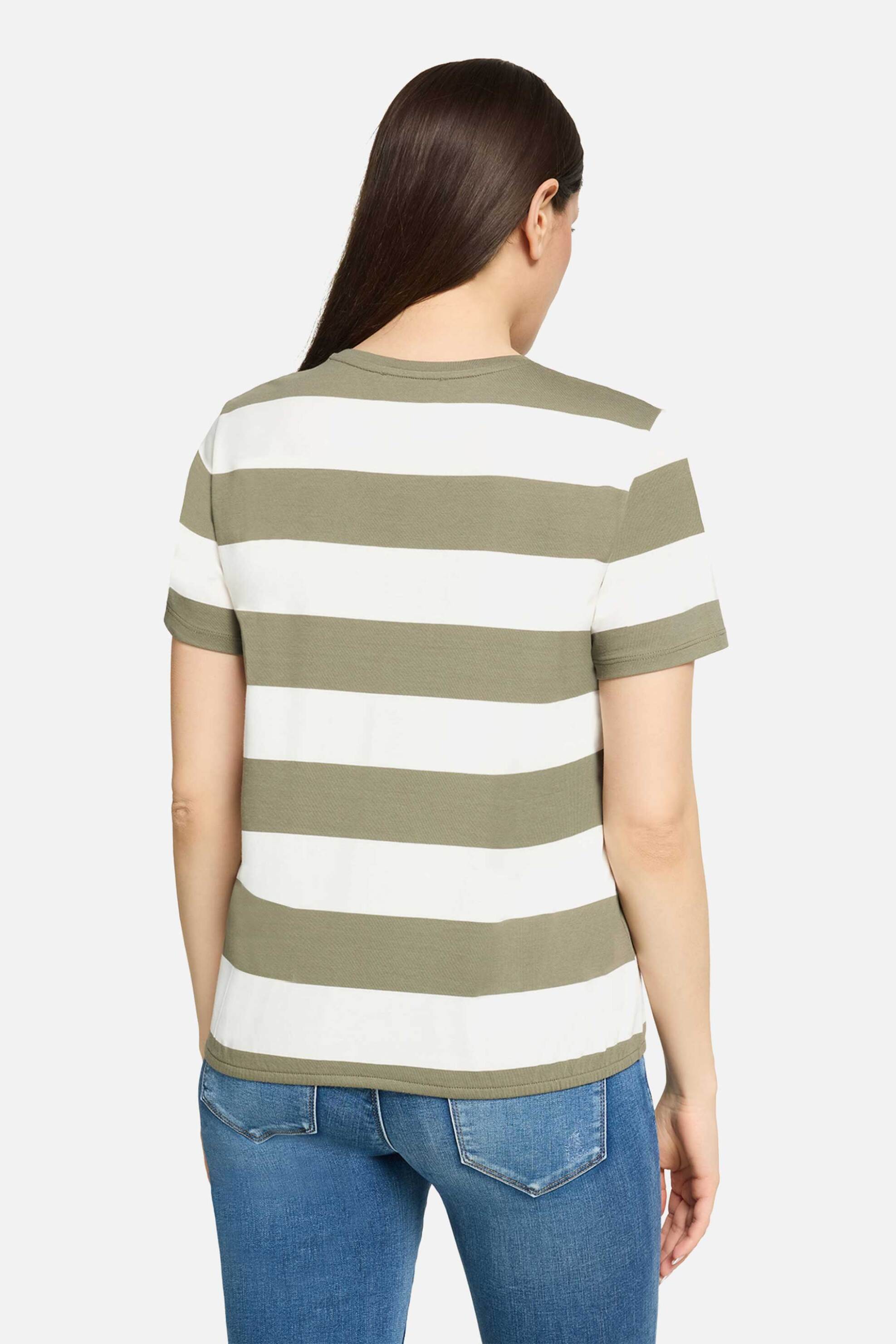 SO COSY So Cosy γυναικείο T-shirt ριγέ με στρας - 2420/8540 Χακί - 3