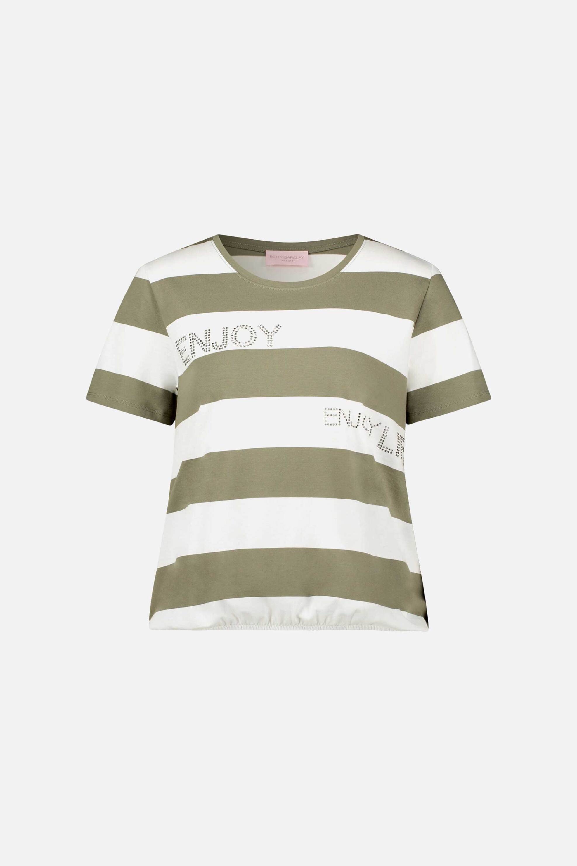 SO COSY So Cosy γυναικείο T-shirt ριγέ με στρας - 2420/8540 Χακί - 4