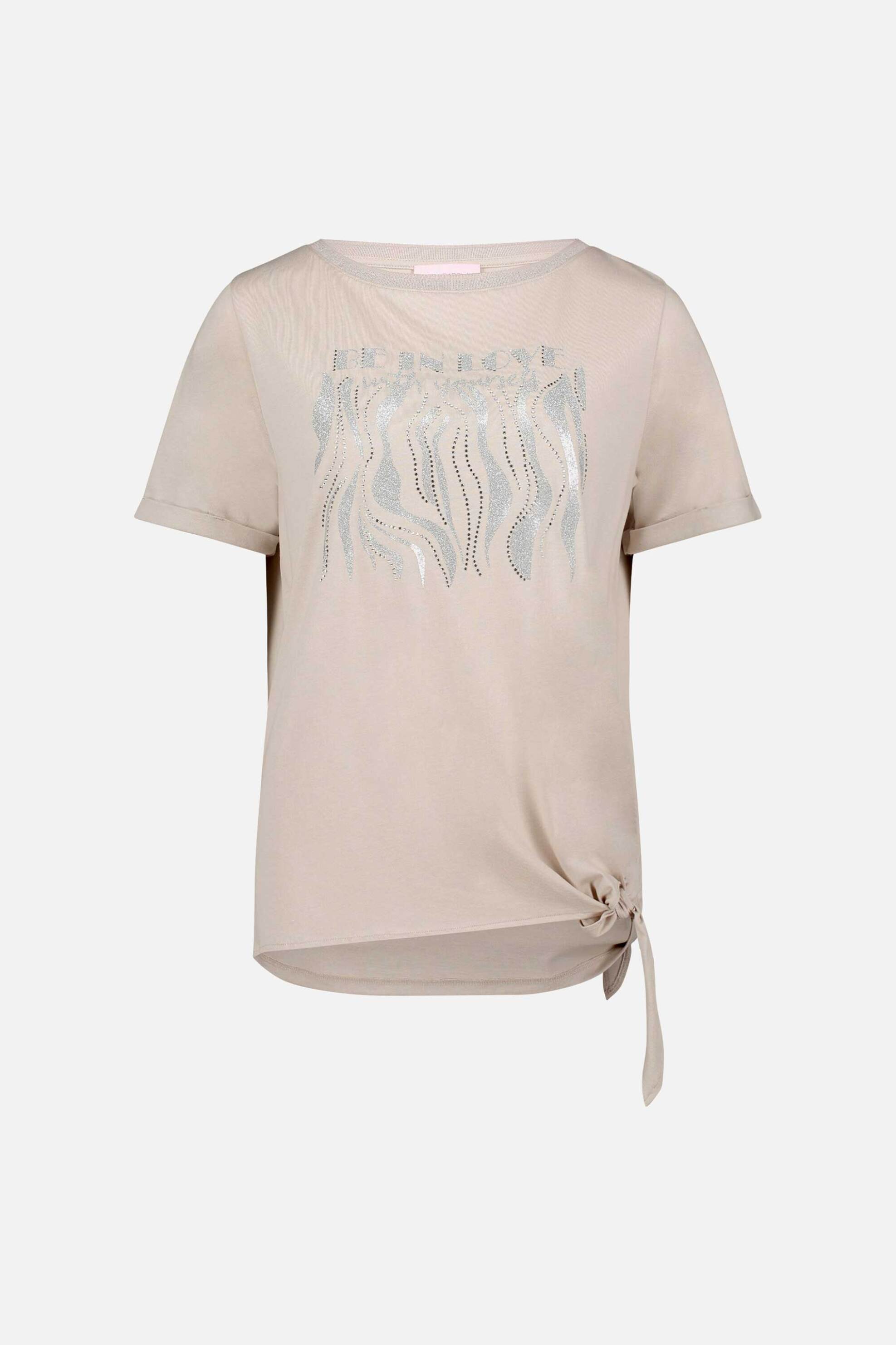 So Cosy γυναικεία μπλούζα με print και δέσιμο - 2466/8140 Μπεζ φωτογραφία