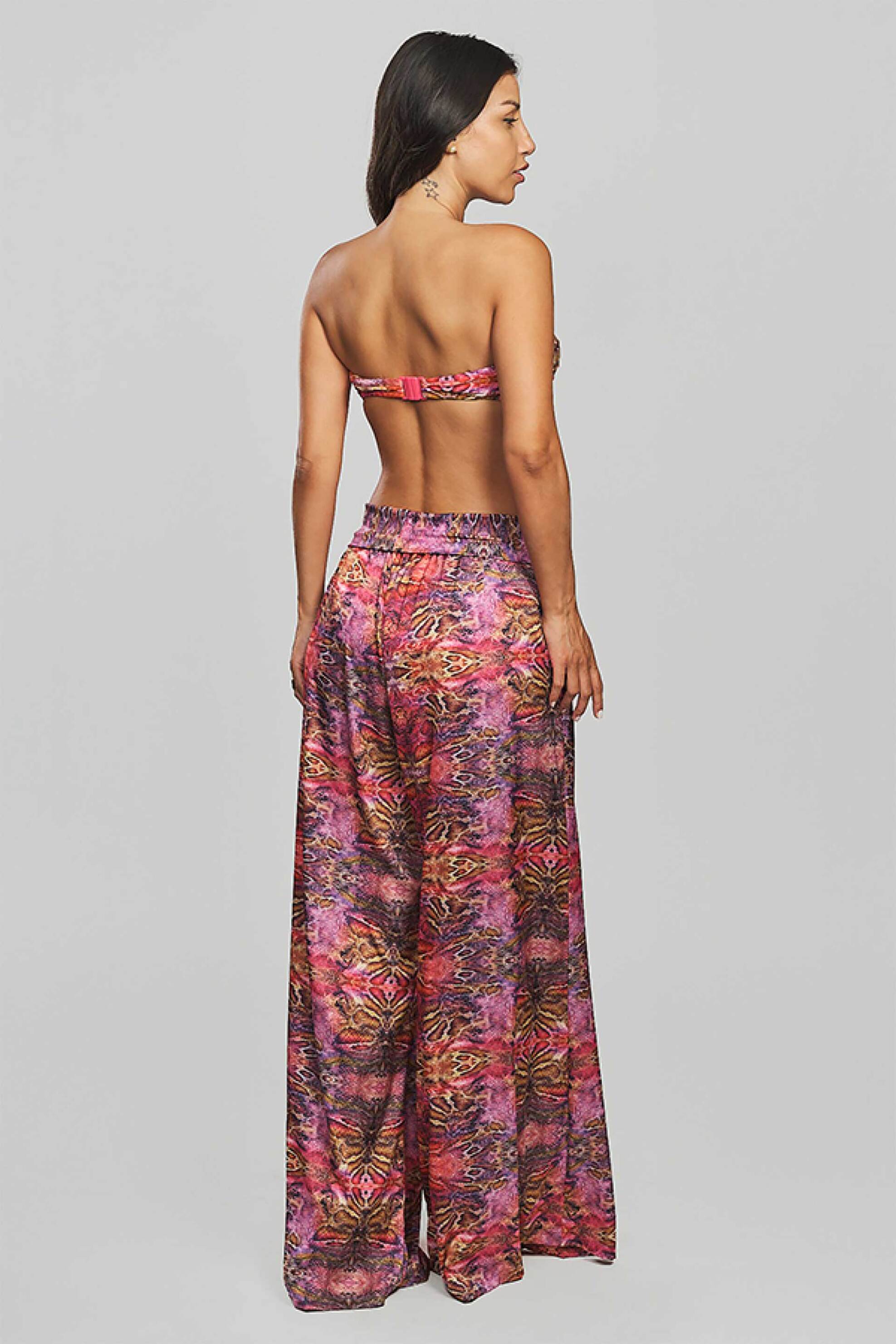 Crool γυναικείο μαγιό μπικίνι τοπ strapless με all-over print Cup E - 26C1-B33-881E Μοβ