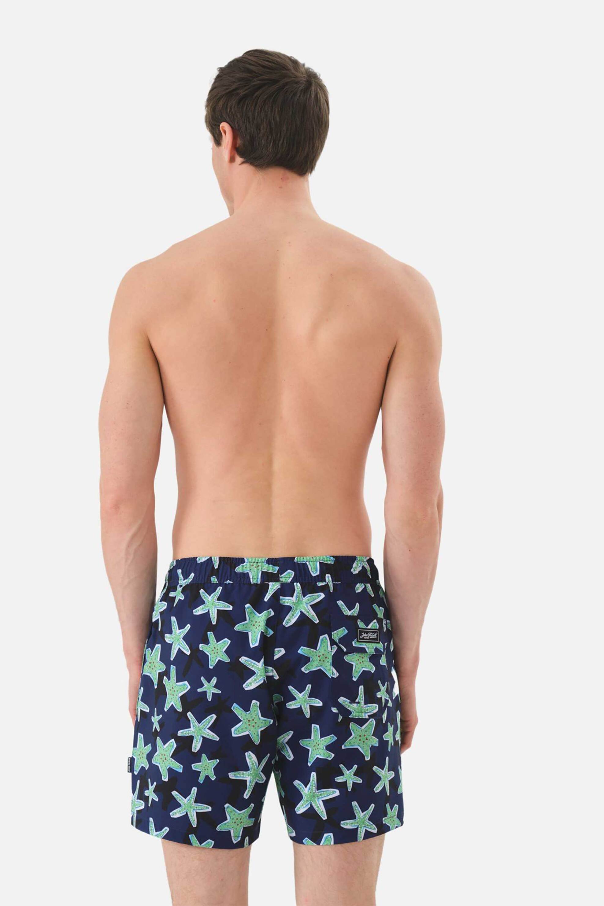 John Frank ανδρικό μαγιό σορτς με all-over starfish print - JFSSSWL27-Starfish φωτογραφία