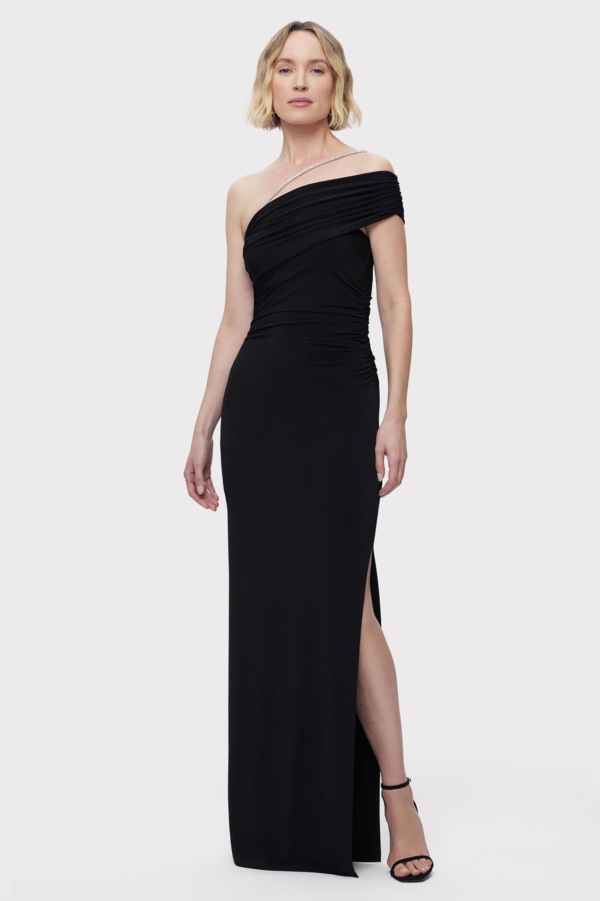 Herve Leger γυναικείο maxi φόρεμα με έναν ώμο "The Olivia Gown" - RMC8467429 Μαύρο 9-5074000013|EE0019|L