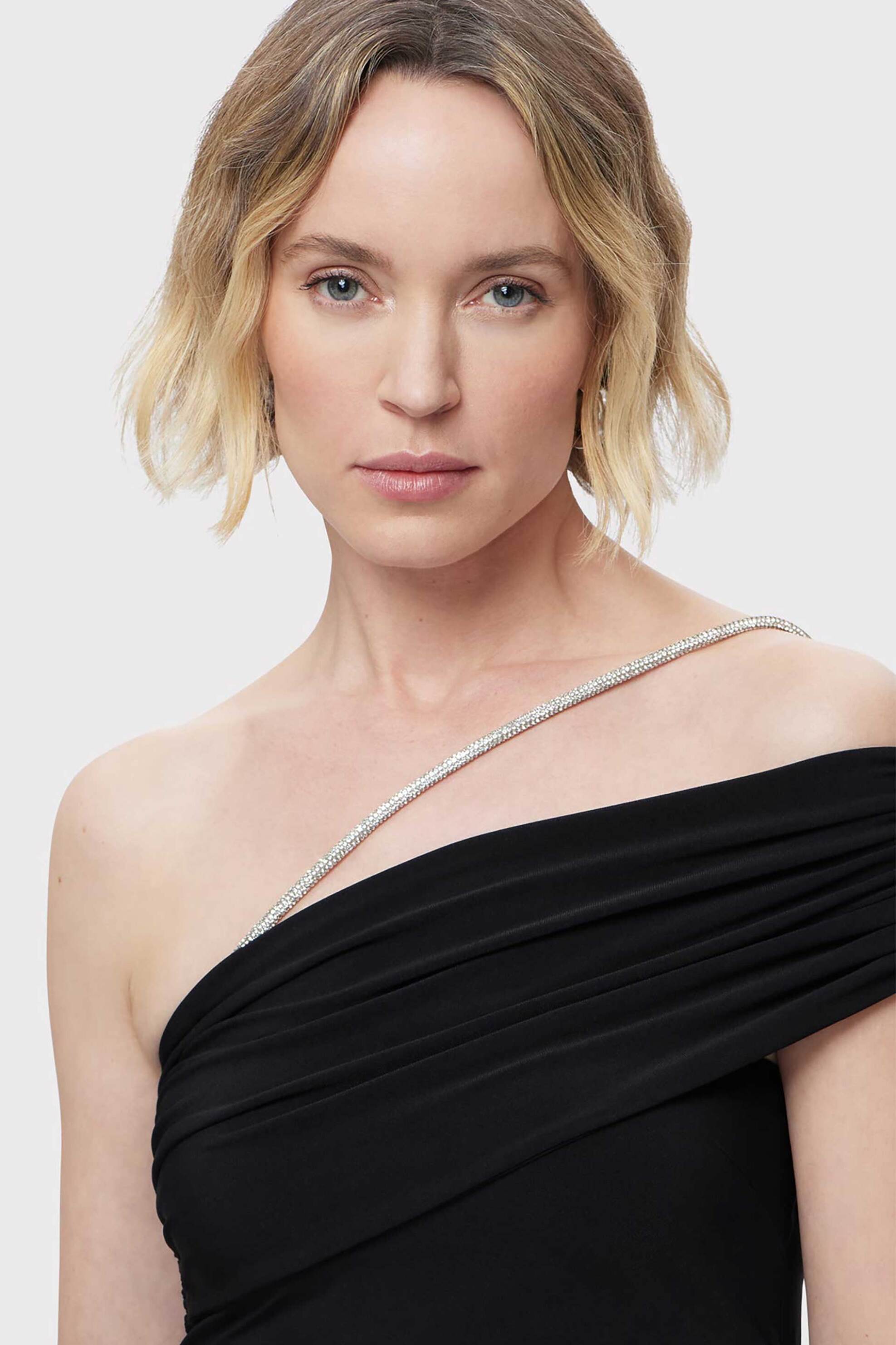 Herve Leger γυναικείο maxi φόρεμα με έναν ώμο "The Olivia Gown" - RMC8467429 Μαύρο φωτογραφία