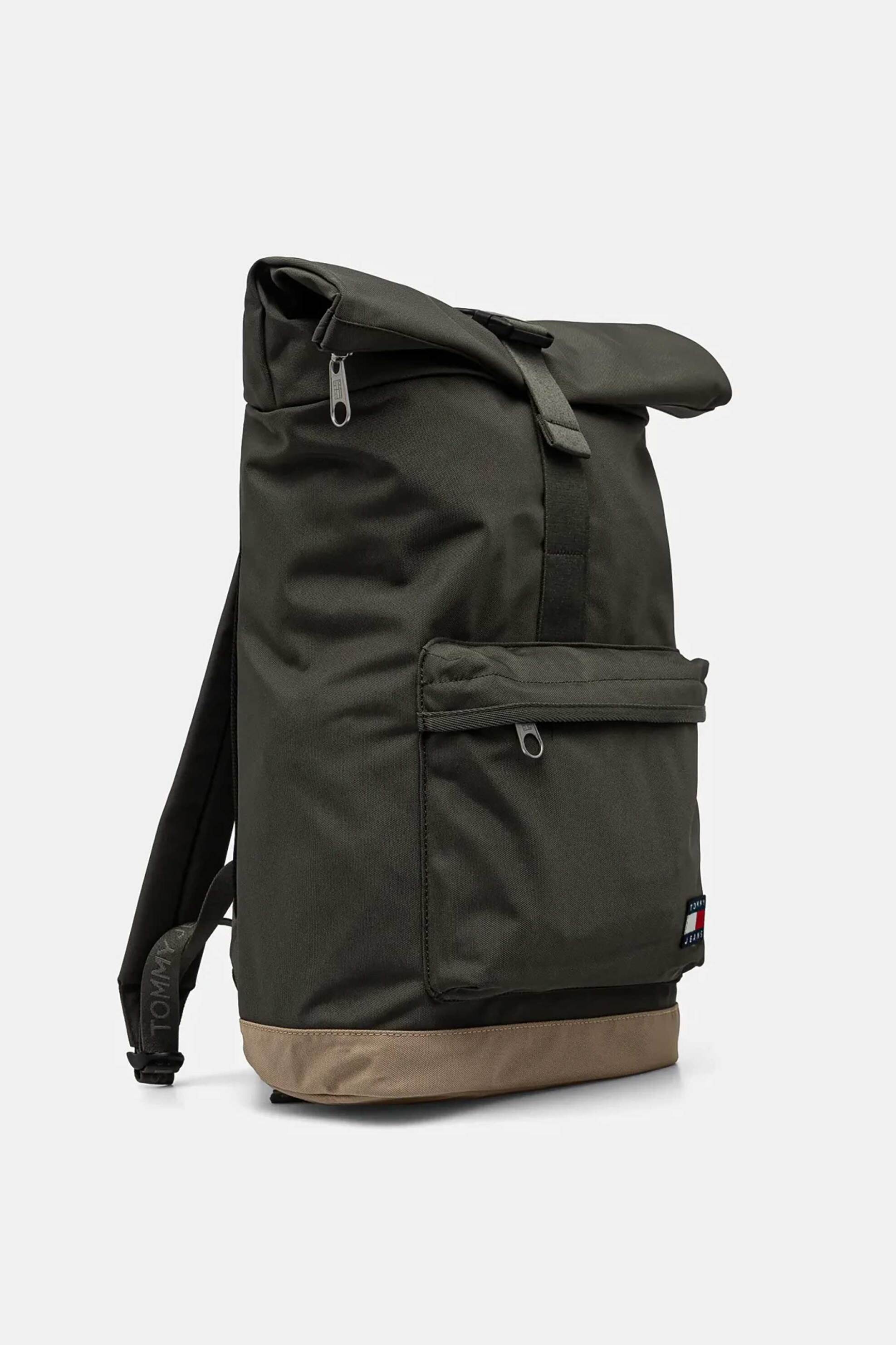 Tommy Jeans ανδρικό backpack με logo patch "Daily Rolltop" - AM0AM13323 Χακί φωτογραφία
