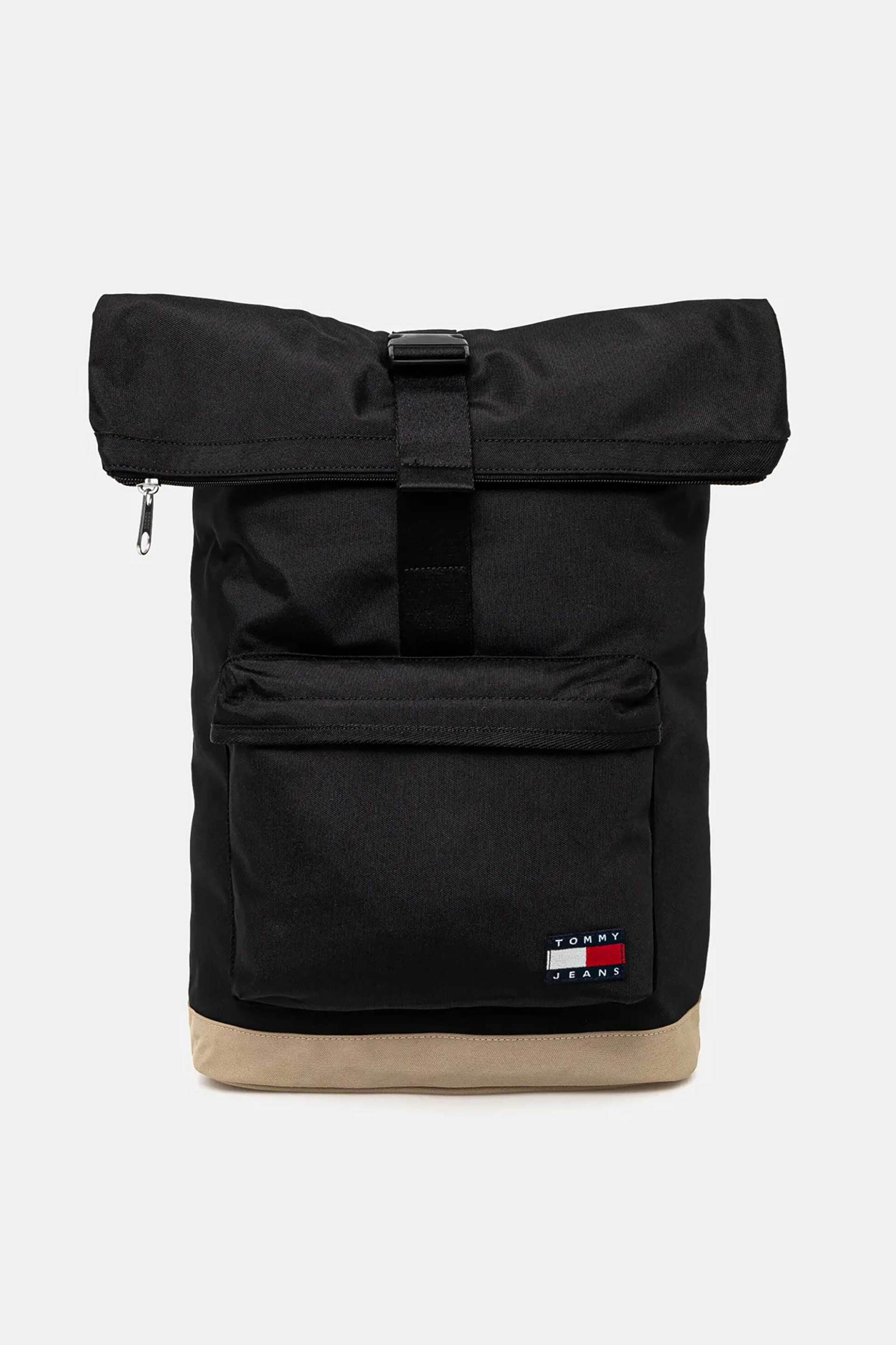 TOMMY JEANS Tommy Jeans ανδρικό backpack με logo patch "Daily Rolltop" - AM0AM13323 Μαύρο
