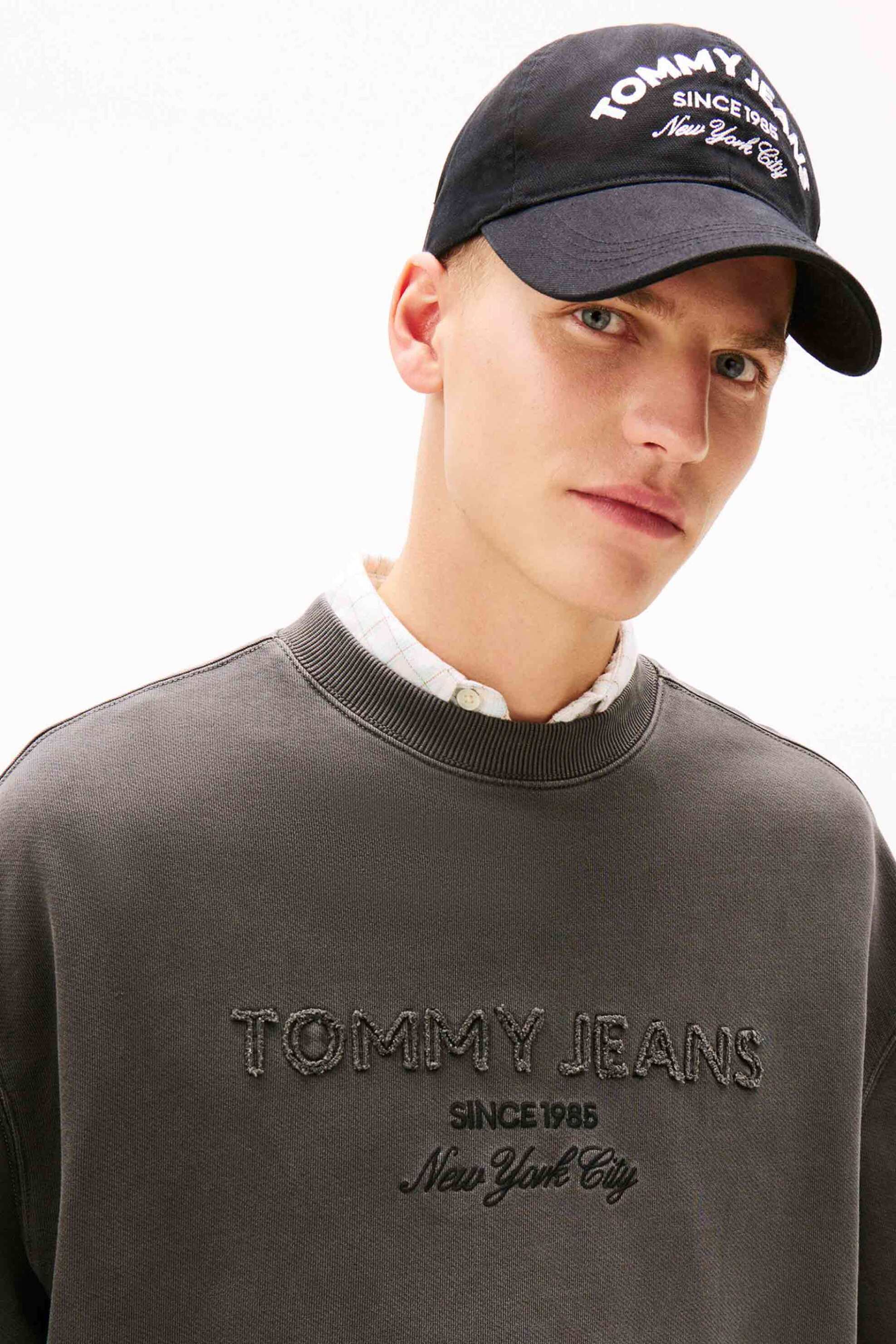 Tommy Jeans Ανδρικό Καπέλο Jockey με Λογότυπο Και Lettering - Am0Am14074 Μαύρο