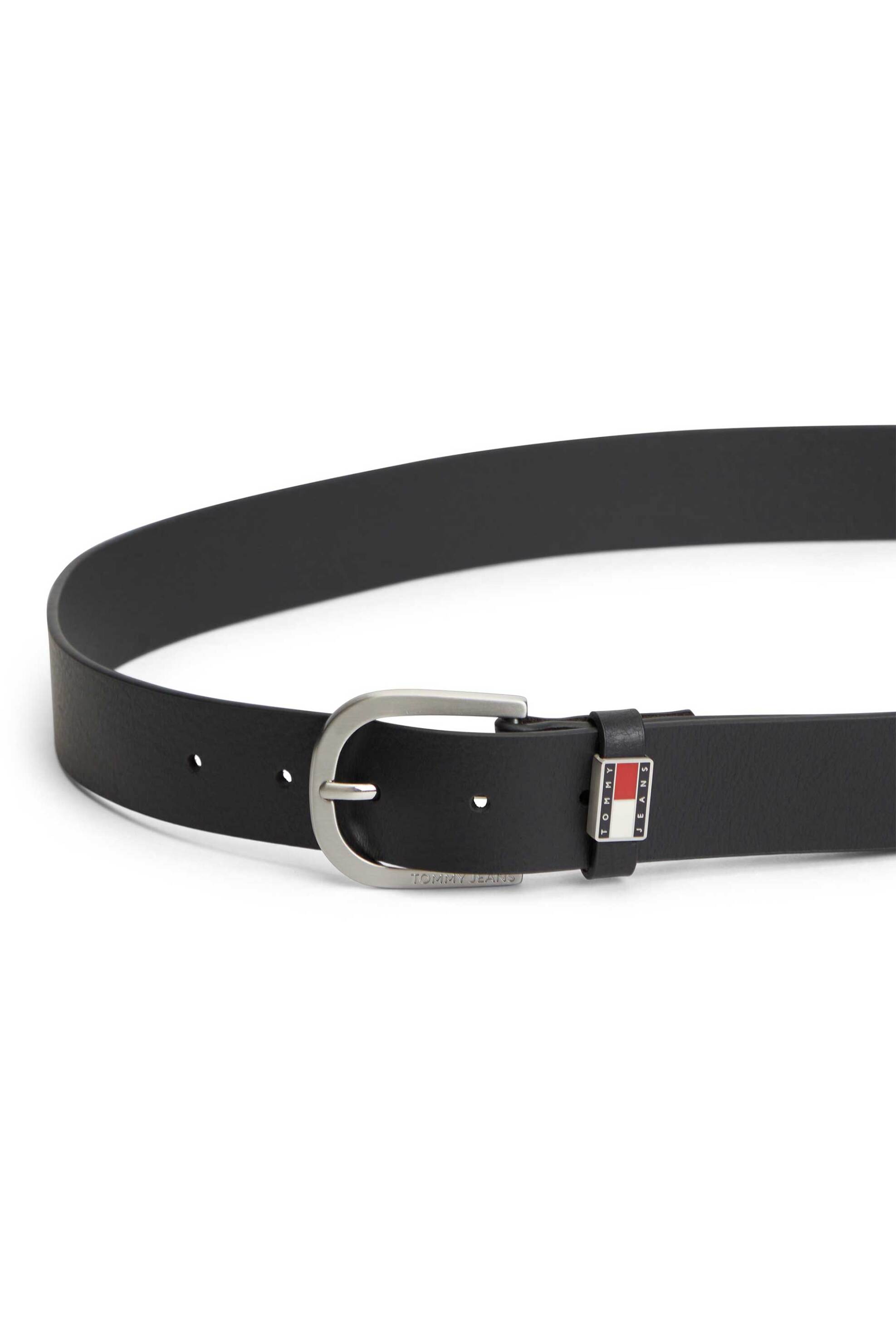 Tommy Jeans Ανδρική Δερμάτινη Ζώνη με Λογότυπο - Am0Am14461 Μαύρο