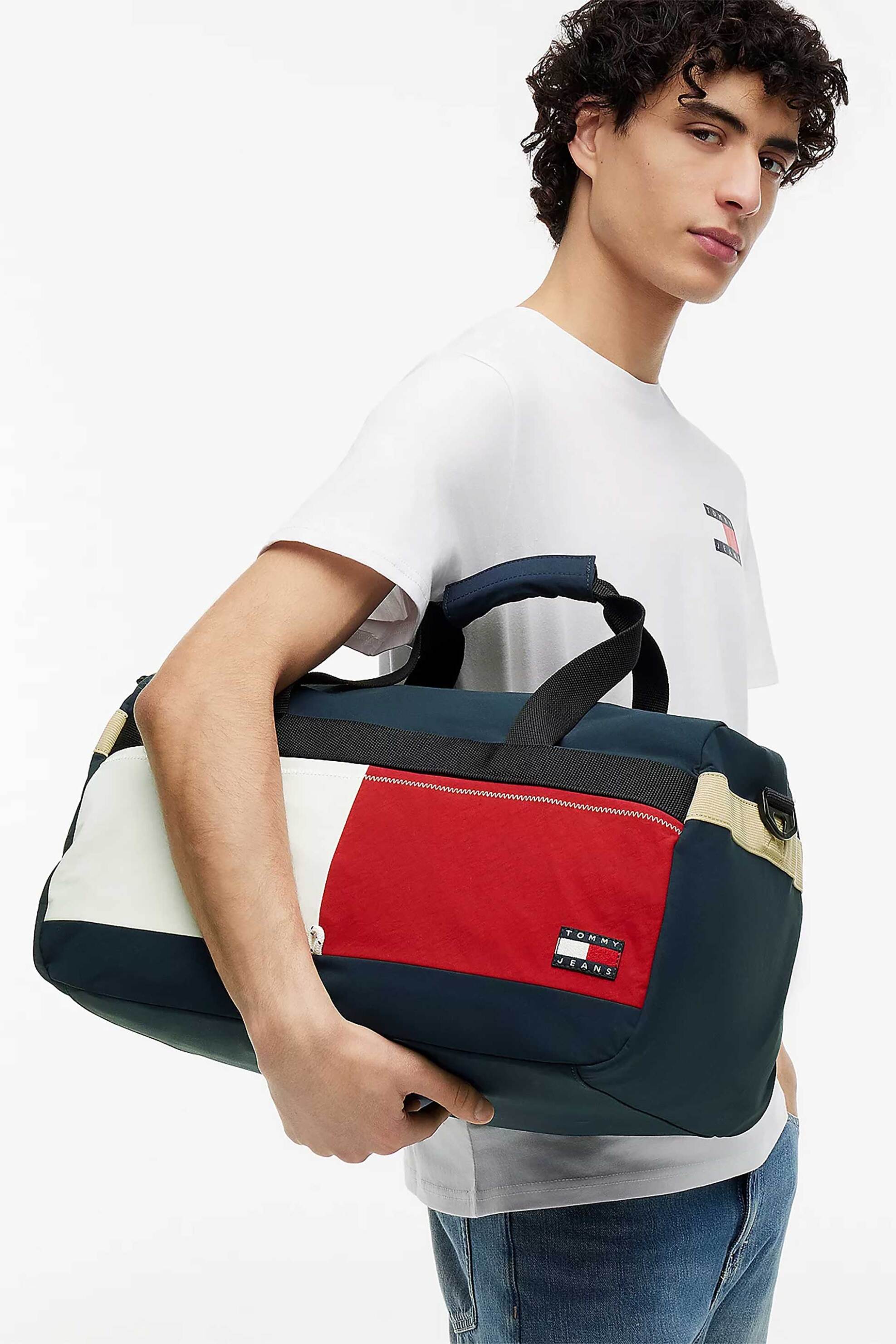 Tommy Jeans Ανδρικό Σακ-Βουαγιάζ με Λογότυπο - Am0Am14361 Μπλε Σκούρο