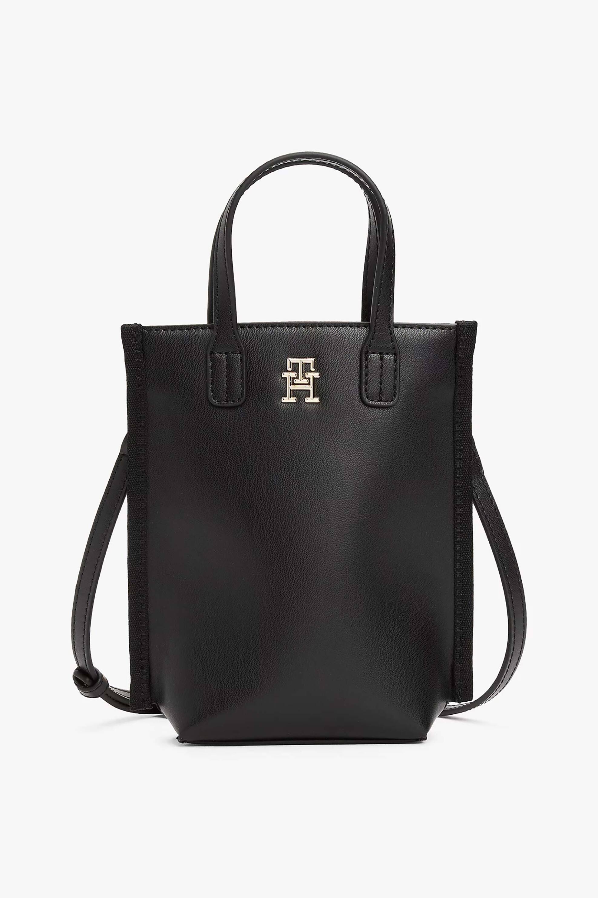 TOMMY HILFIGER Tommy Hilfiger γυναικεία θήκη τηλεφώνου με μεταλλικό monogram "Distinct" - AW0AW17402 Μαύρο