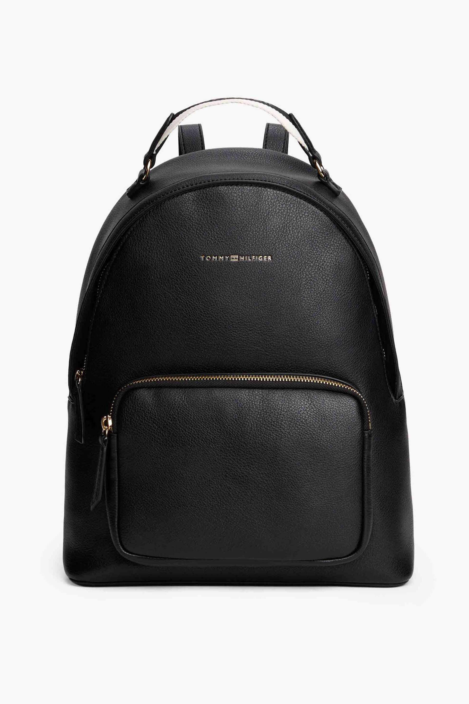 TOMMY HILFIGER Tommy Hilfiger γυναικείο σακίδιο πλάτης με μεταλλικό λογότυπο - AW0AW17471 Μαύρο