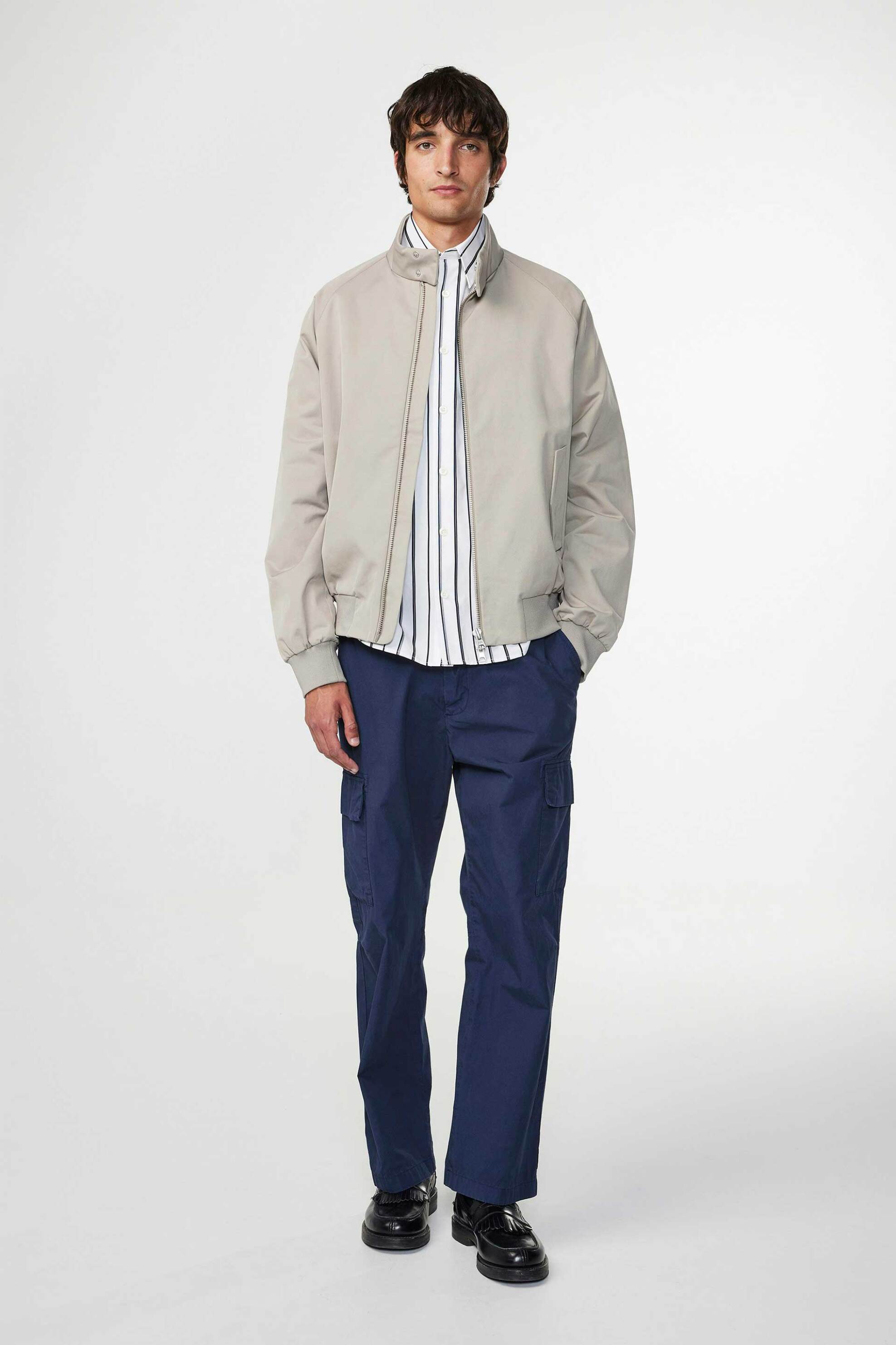 NN.07 ανδρικό bomber jacket μονόχρωμο με τσέπες και ribbed τελειώματα "Dawson 8235" - 2418235732 Γκρι φωτογραφία