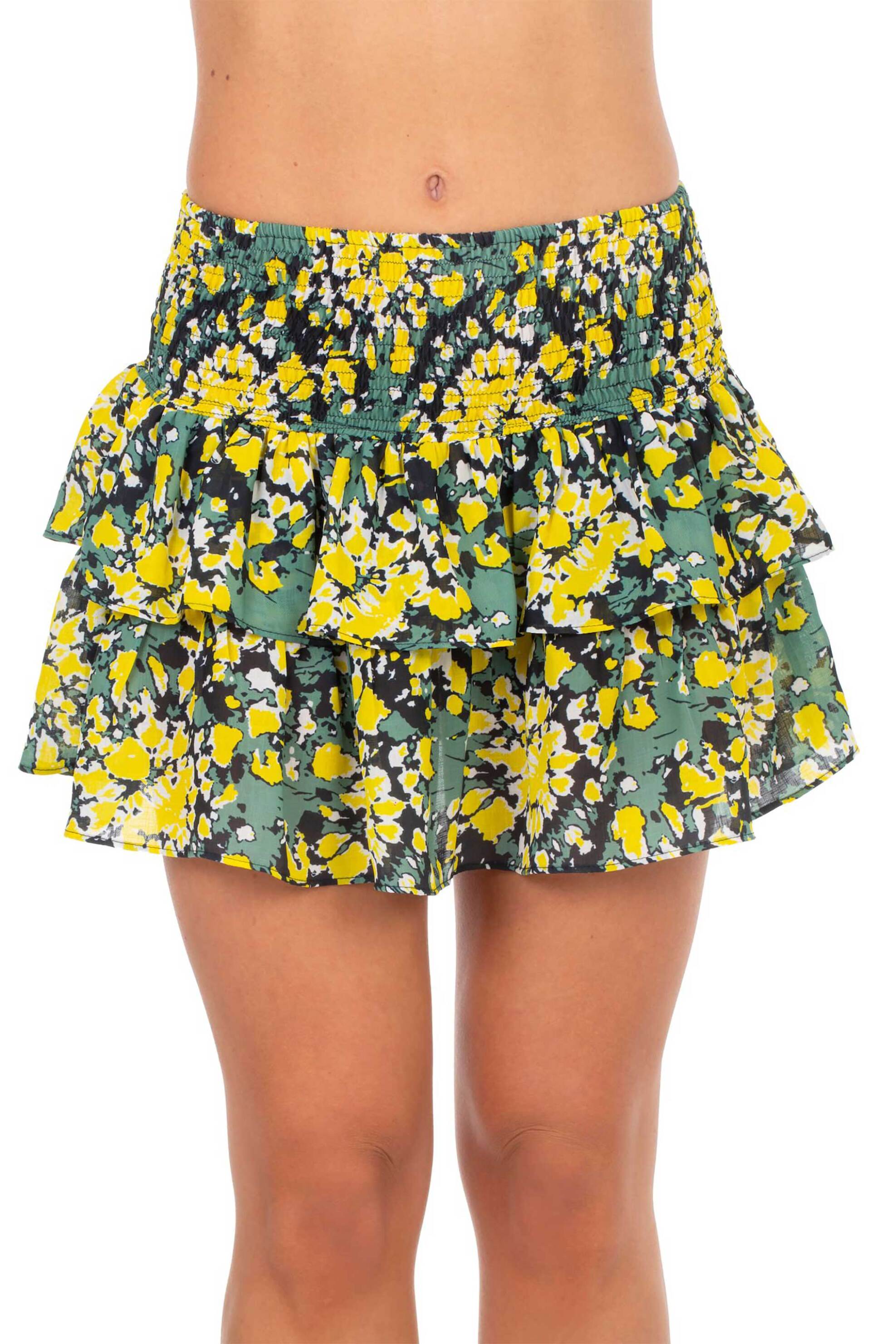 EMMANUELA Emmanuela γυναικεία mini φούστα με floral print "Angel" - 25A.245.W Κίτρινο
