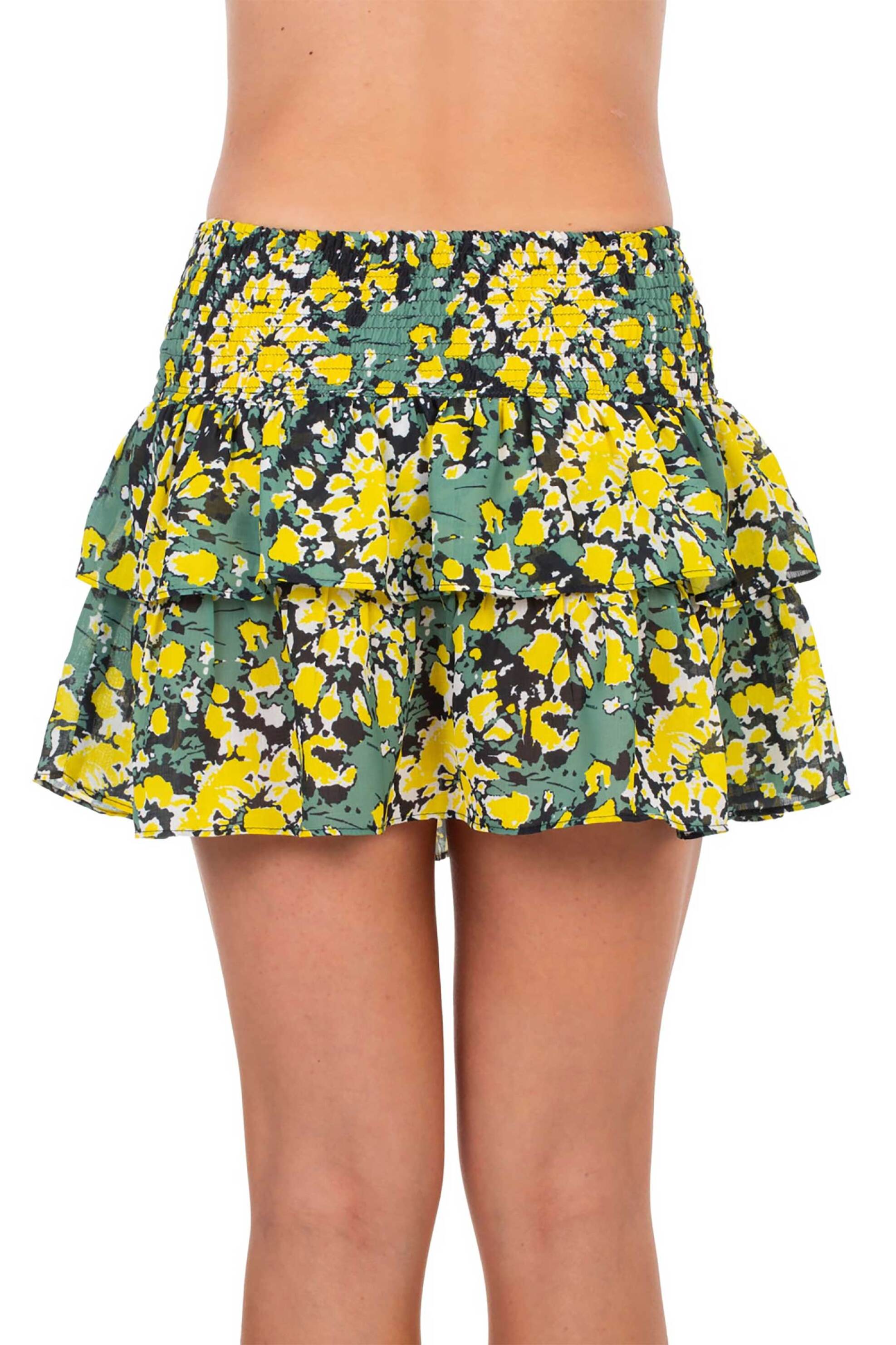 Emmanuela γυναικεία mini φούστα με floral print "Angel" - 25A.245.W Κίτρινο φωτογραφία