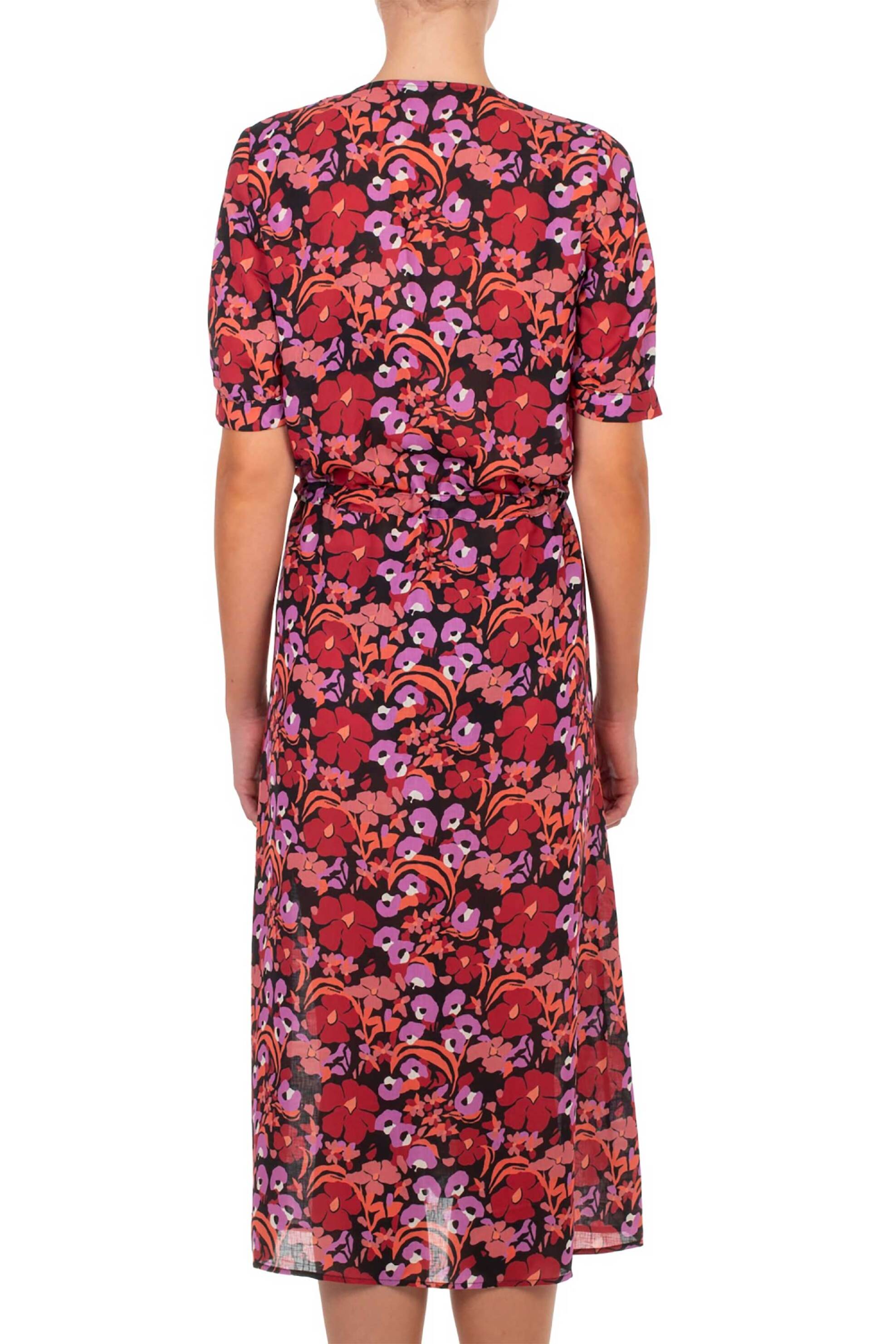 EMMANUELA Emmanuela γυναικείο μακρύ καφτάνι με floral print "Amore" - 25D.249.W Κόκκινο - 3