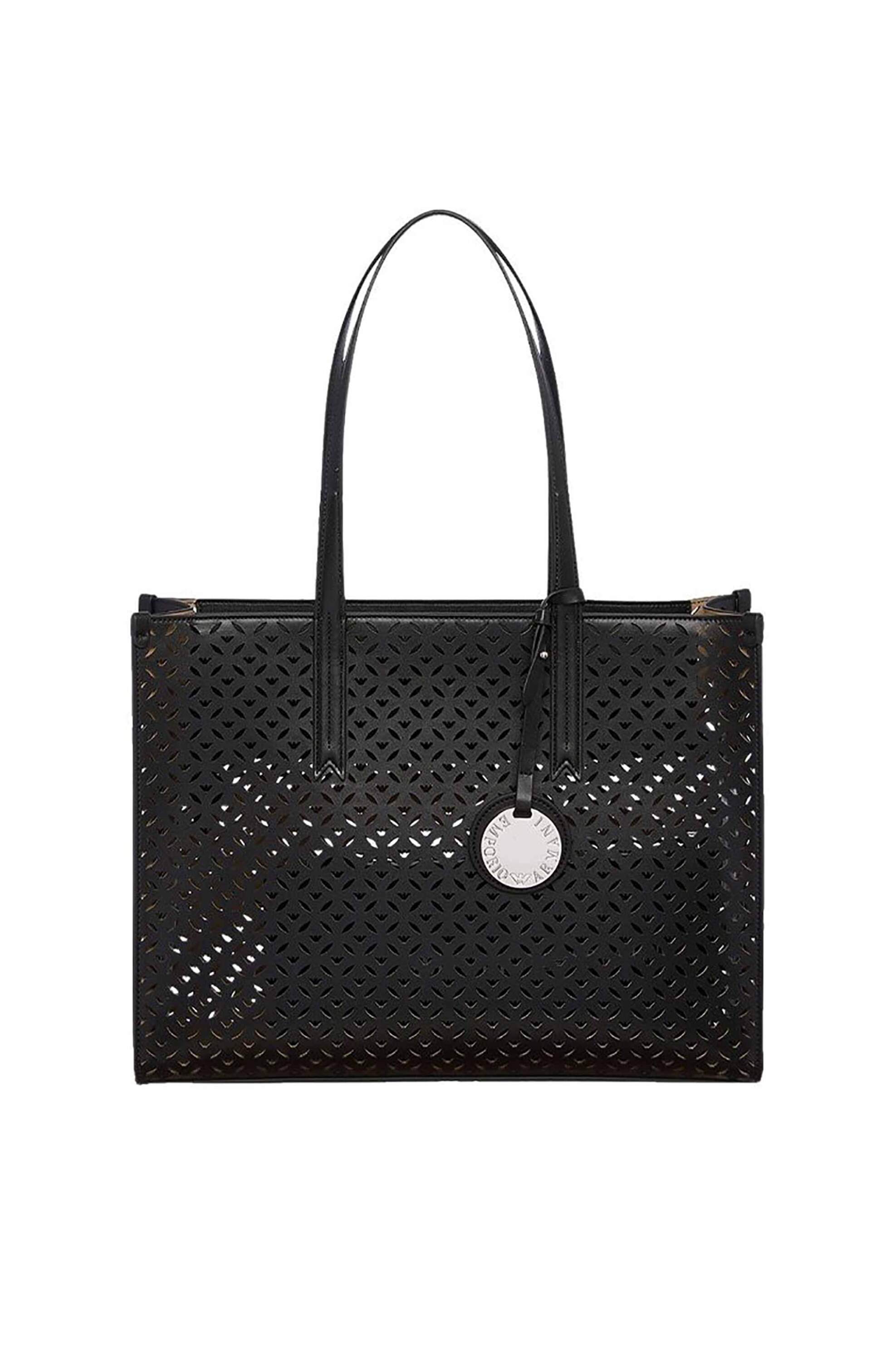 EMPORIO ARMANI Emporio Armani γυναικεία τσάντα ώμου με διάτρητο σχέδιο - Y3D244YVX3E Μαύρο