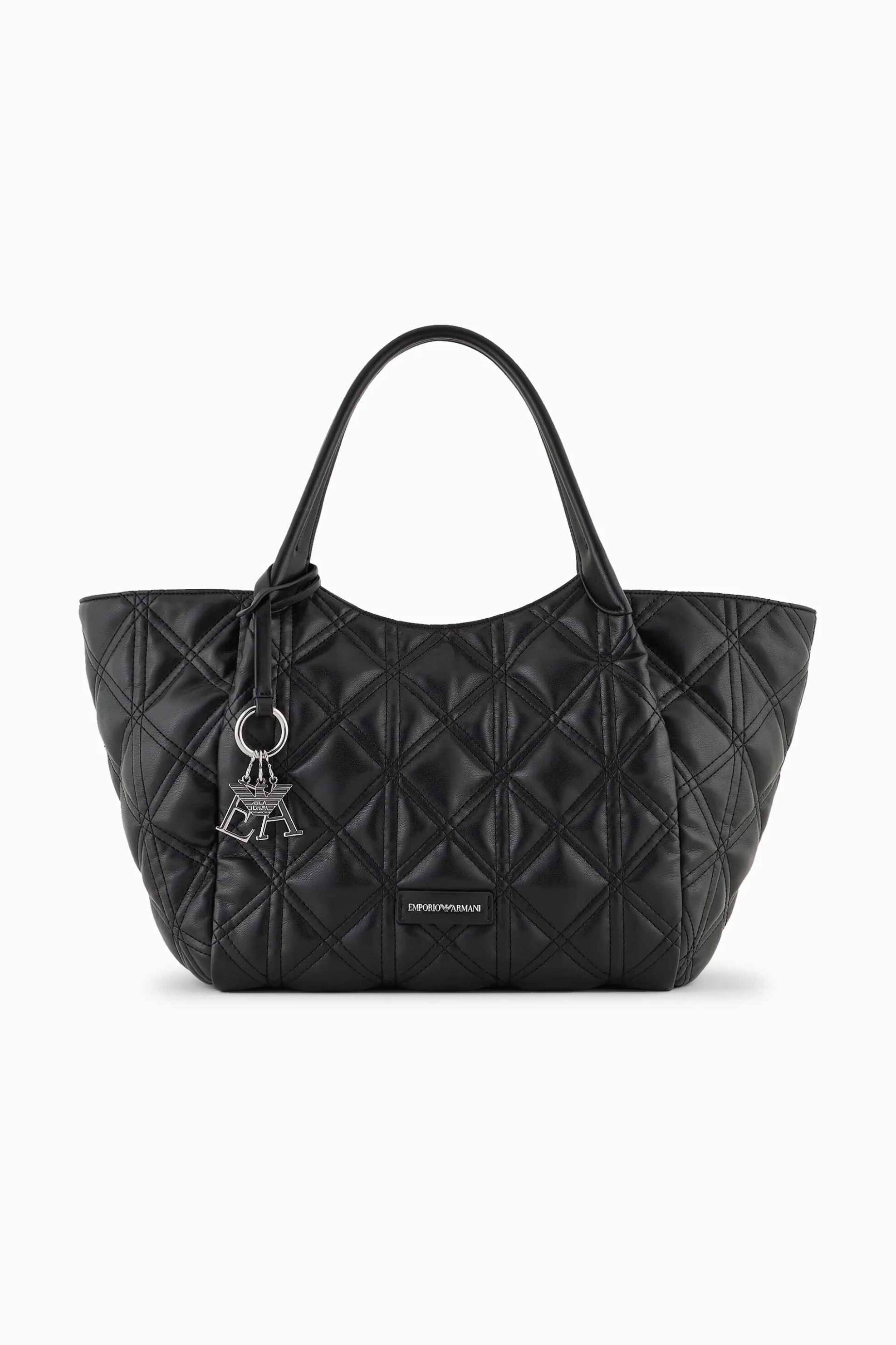 Emporio Armani γυναικεία τσάντα shopper με καπιτονέ σχέδιο - Y3D277YWL2E Μαύρο
