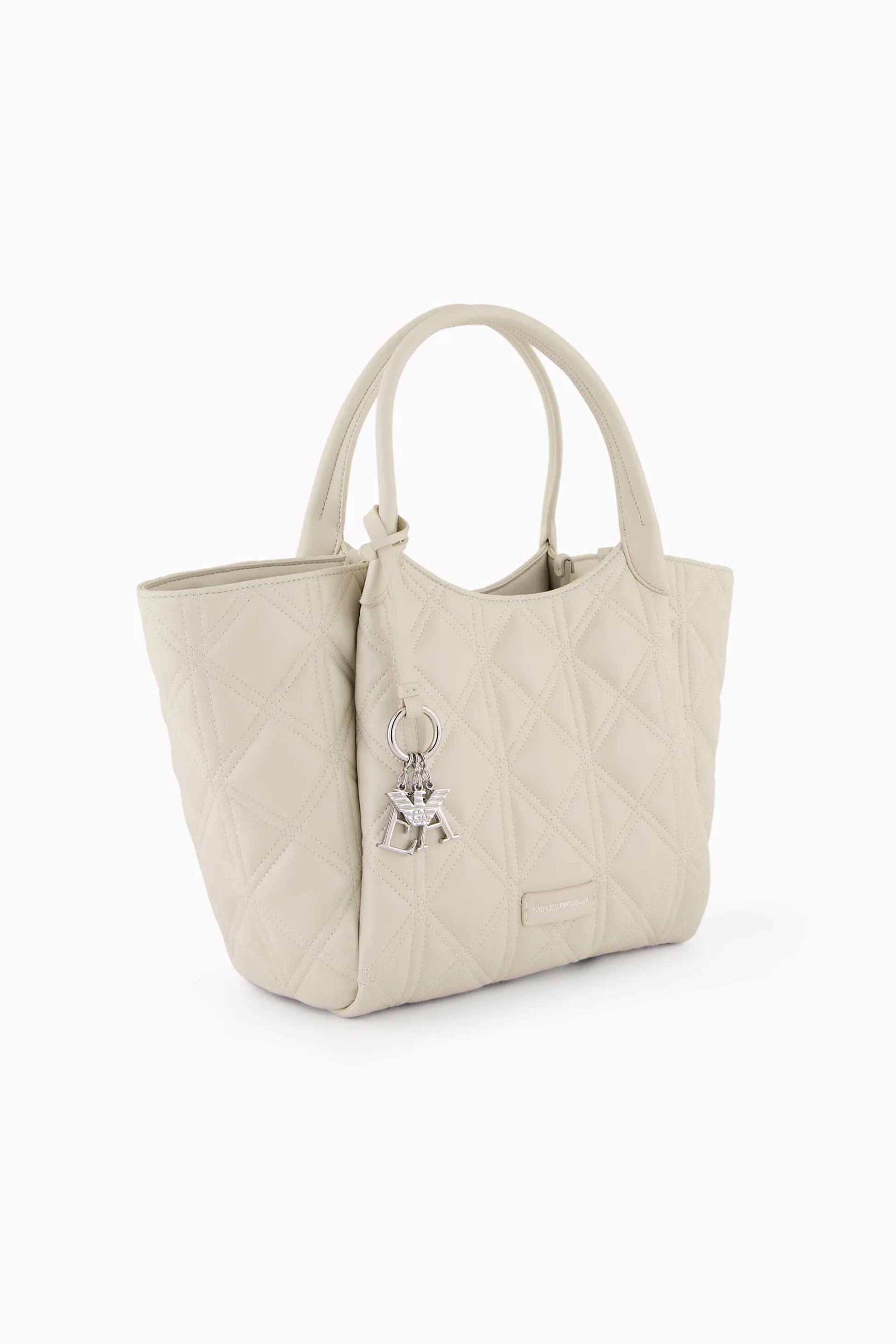 EMPORIO ARMANI Emporio Armani γυναικεία τσάντα shopper με καπιτονέ σχέδιο - Y3D277YWL2E Κρέμ - 2