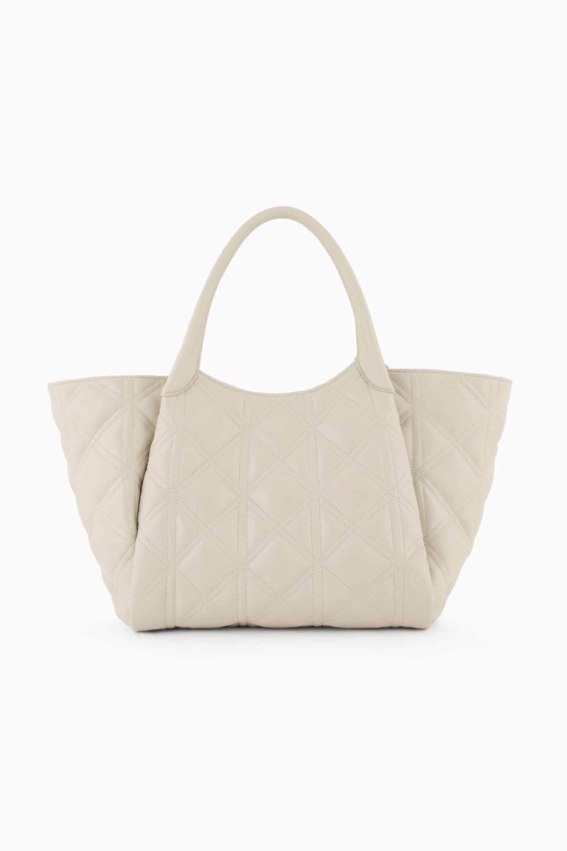 EMPORIO ARMANI Emporio Armani γυναικεία τσάντα shopper με καπιτονέ σχέδιο - Y3D277YWL2E Κρέμ - 4