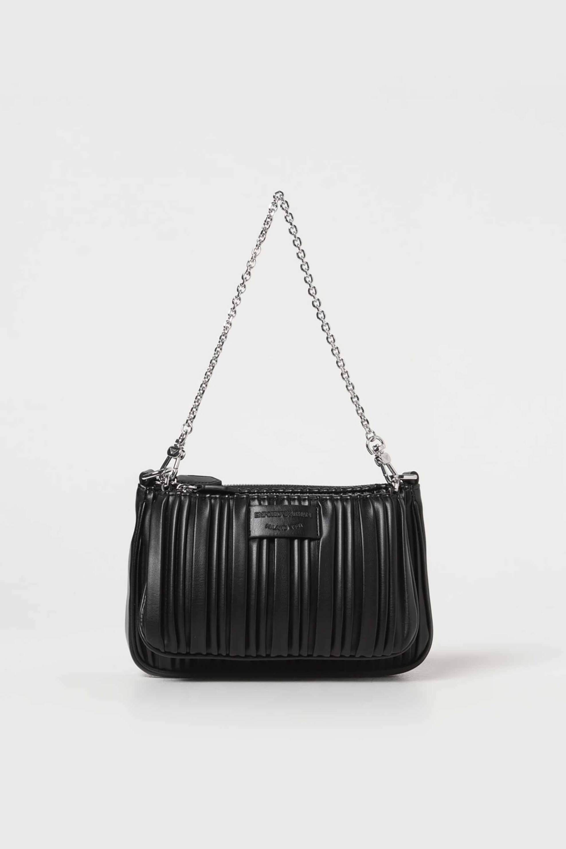 EMPORIO ARMANI Emporio Armani γυναικείο mini bag με πλισέ σχέδιο - Y3H317YWQ4E Μαύρο