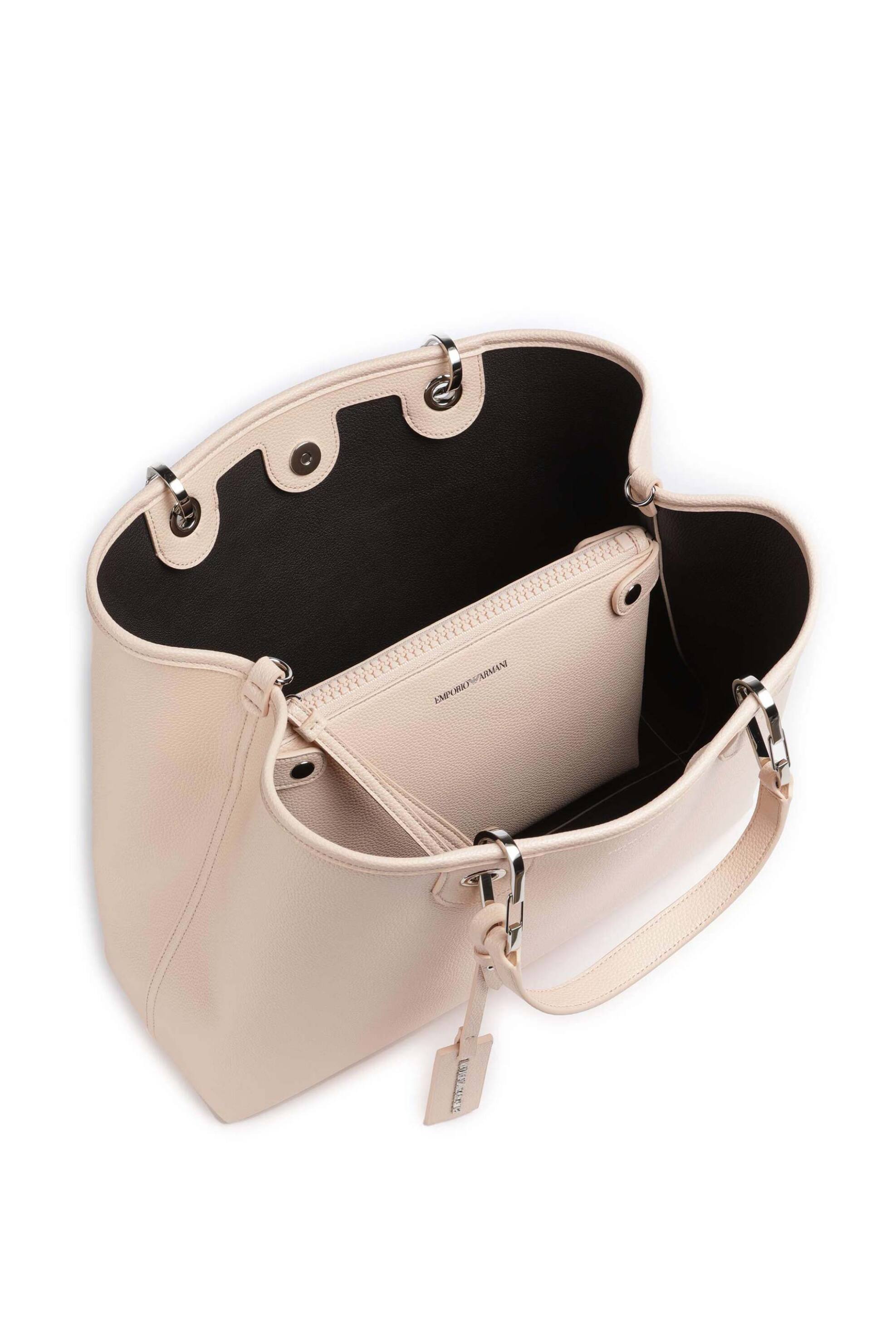 Emporio Armani Γυναικεία Τσάντα Χειρός με Λογότυπο My Ea - Ew000360Af12036 Μπεζ
