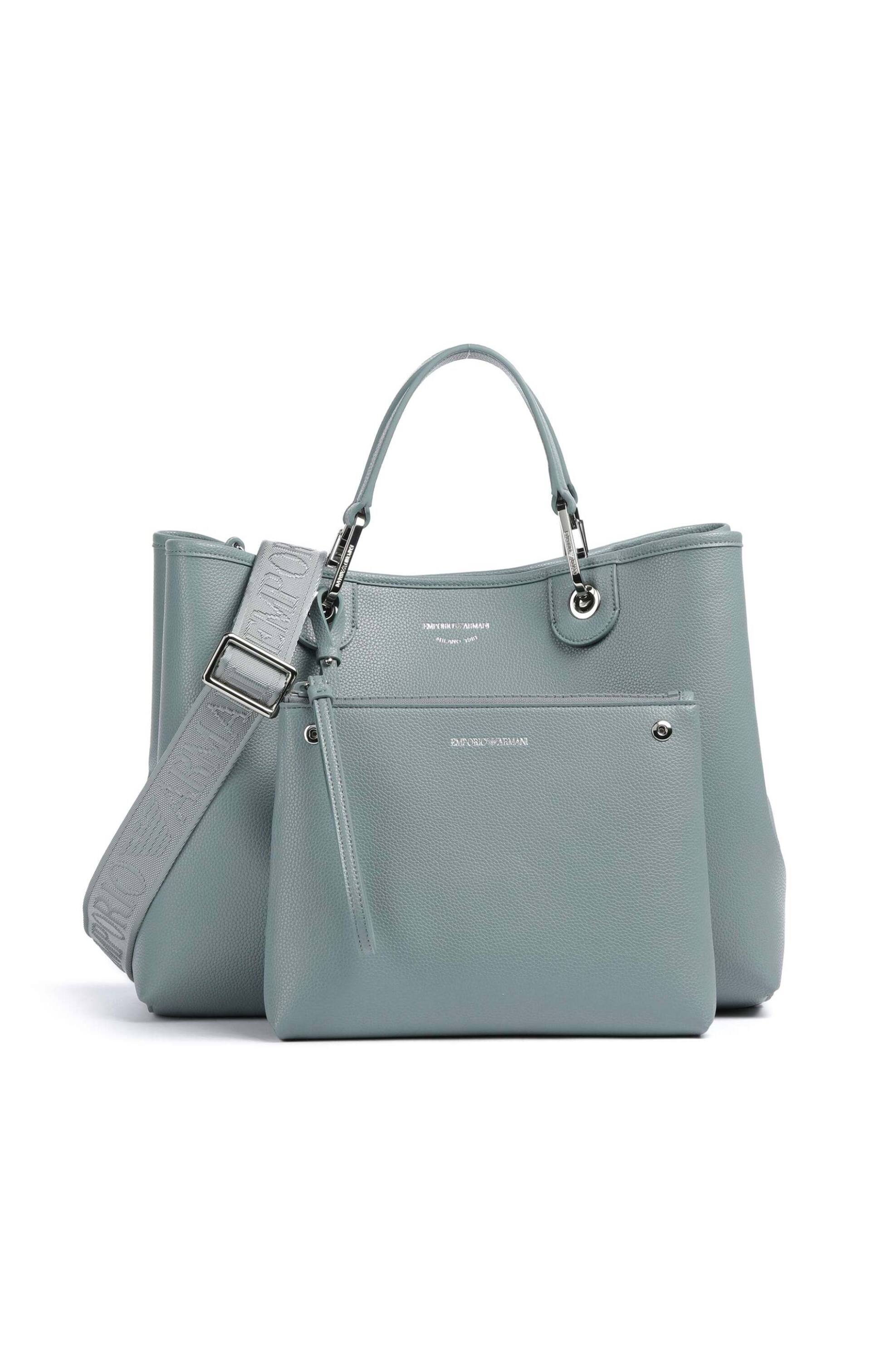 EMPORIO ARMANI Emporio Armani γυναικεία τσάντα χειρός με λογότυπο "My EA" - EW000360AF12036 Γκρι Γαλάζιο - 2