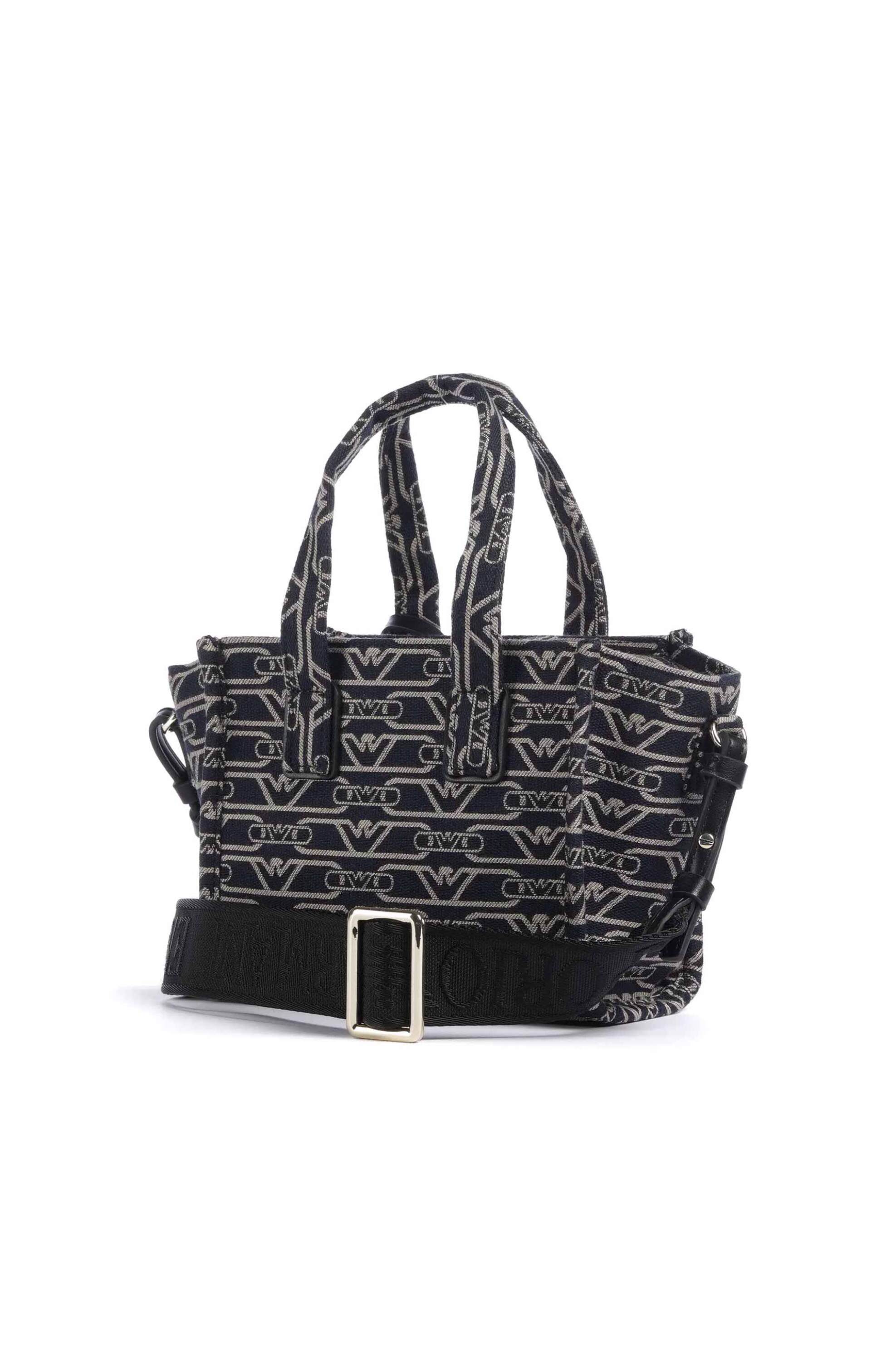 Emporio Armani γυναικεία υφασμάτινη τσάντα χειρός/crossbody με all-over logo και κεντημένο λογότυπο - EW000371AF12993