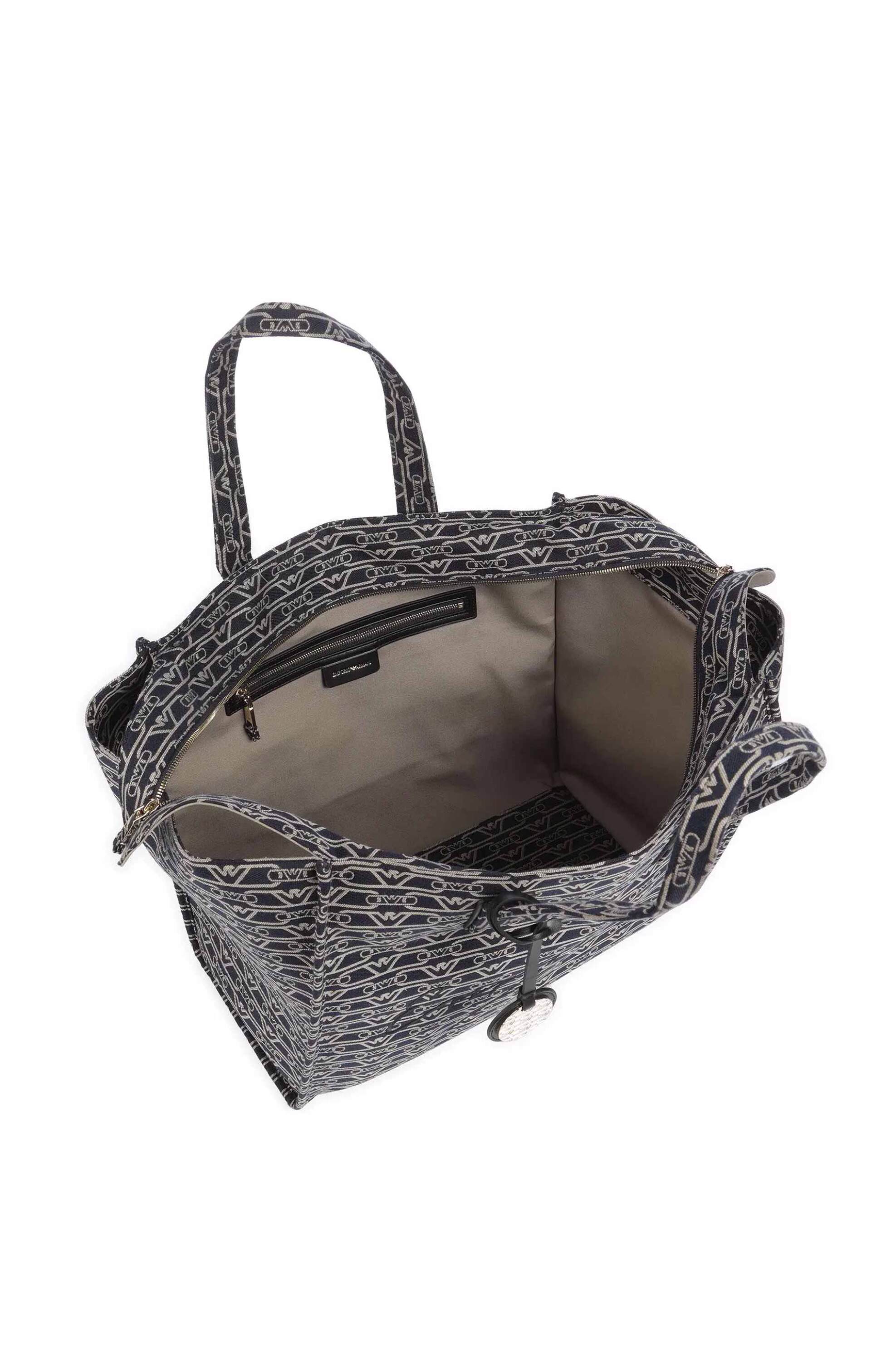 EMPORIO ARMANI Emporio Armani γυναικεία υφασμάτινη τσάντα tote με all-over logo και κεντημένο λογότυπο - EW000561AF12993 - 3