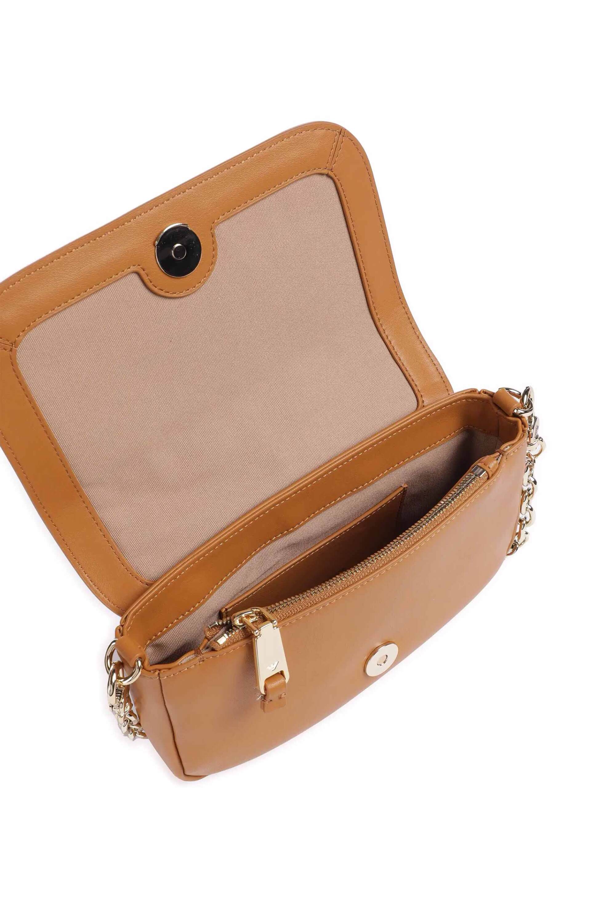 EMPORIO ARMANI Emporio Armani γυναικεία δερμάτινη τσάντα crossbody με πλεκτό σχέδιο και λογότυπο - EW001923AF15874 Ταμπά - 4
