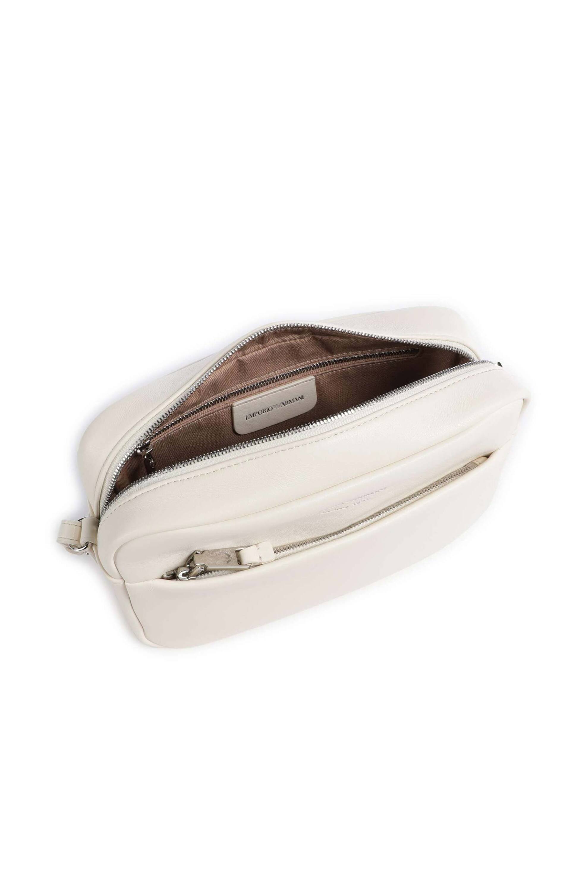 Emporio Armani Γυναικείο Δερμάτινο Mini Bag Crossbody με Λογότυπο - Ew003032Af19229 Κρέμ